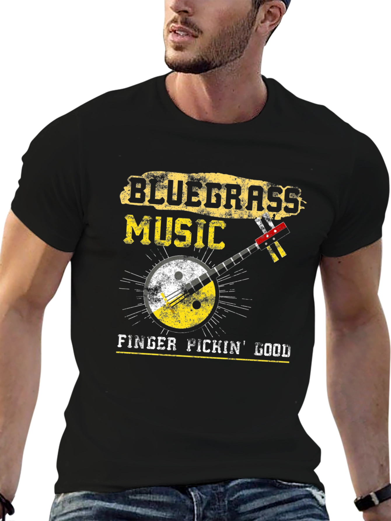 Bluegrass Music Banjo Graphic T-Shirt