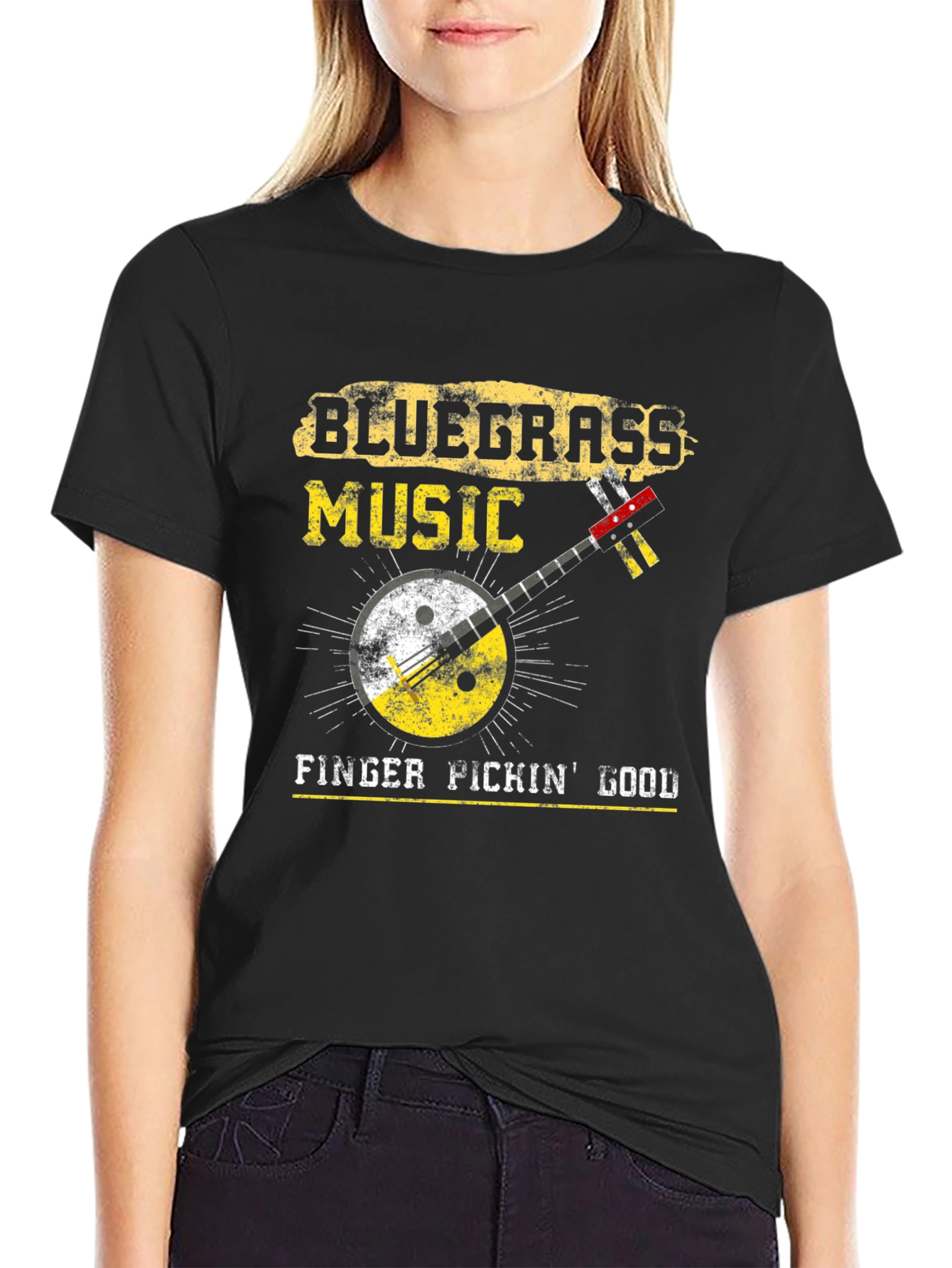 Bluegrass Music Banjo Graphic T-Shirt