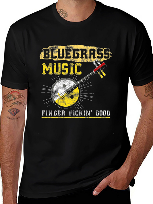 Bluegrass Music Banjo Graphic T-Shirt