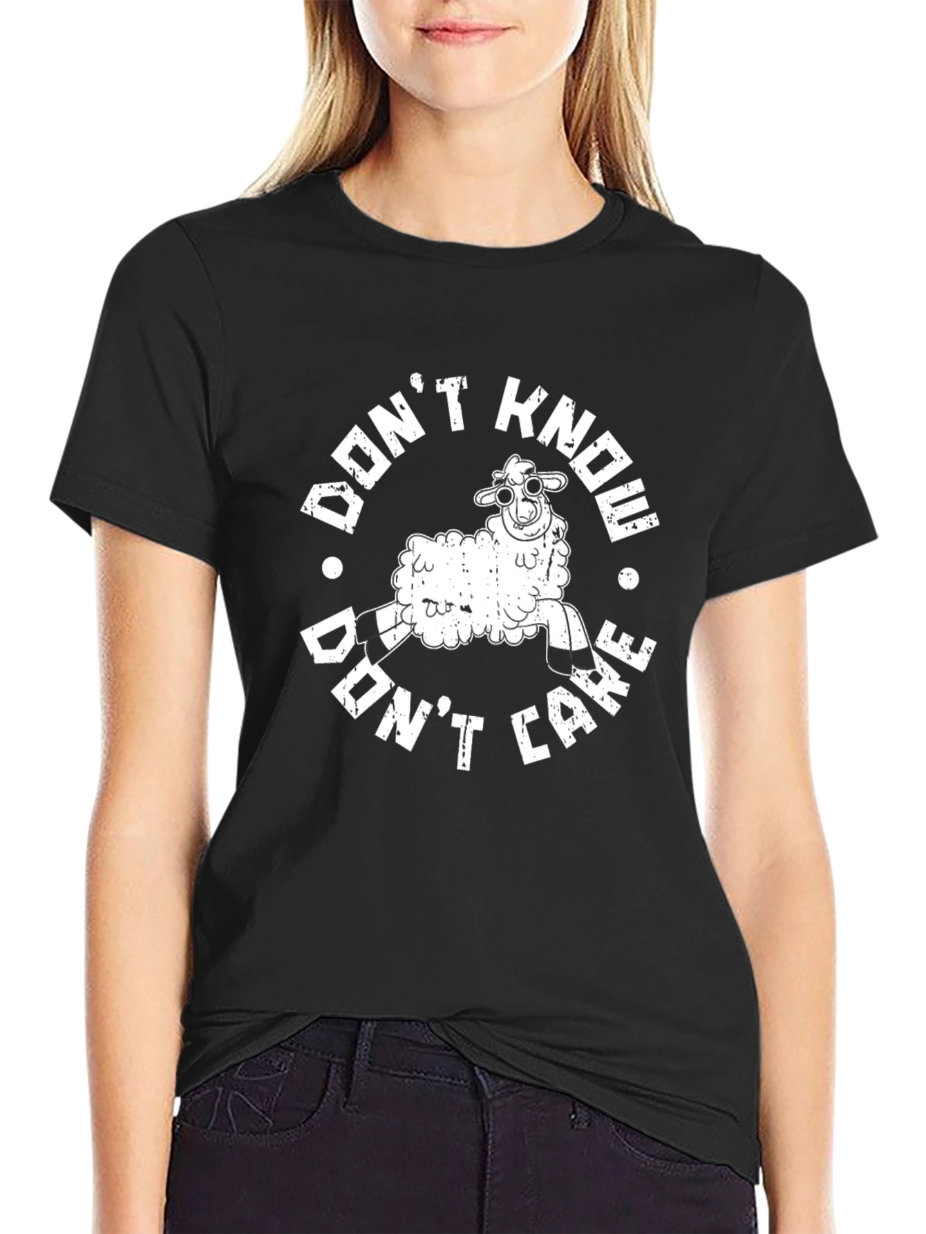 Dont Know Dont Care Sheep Graphic Tee