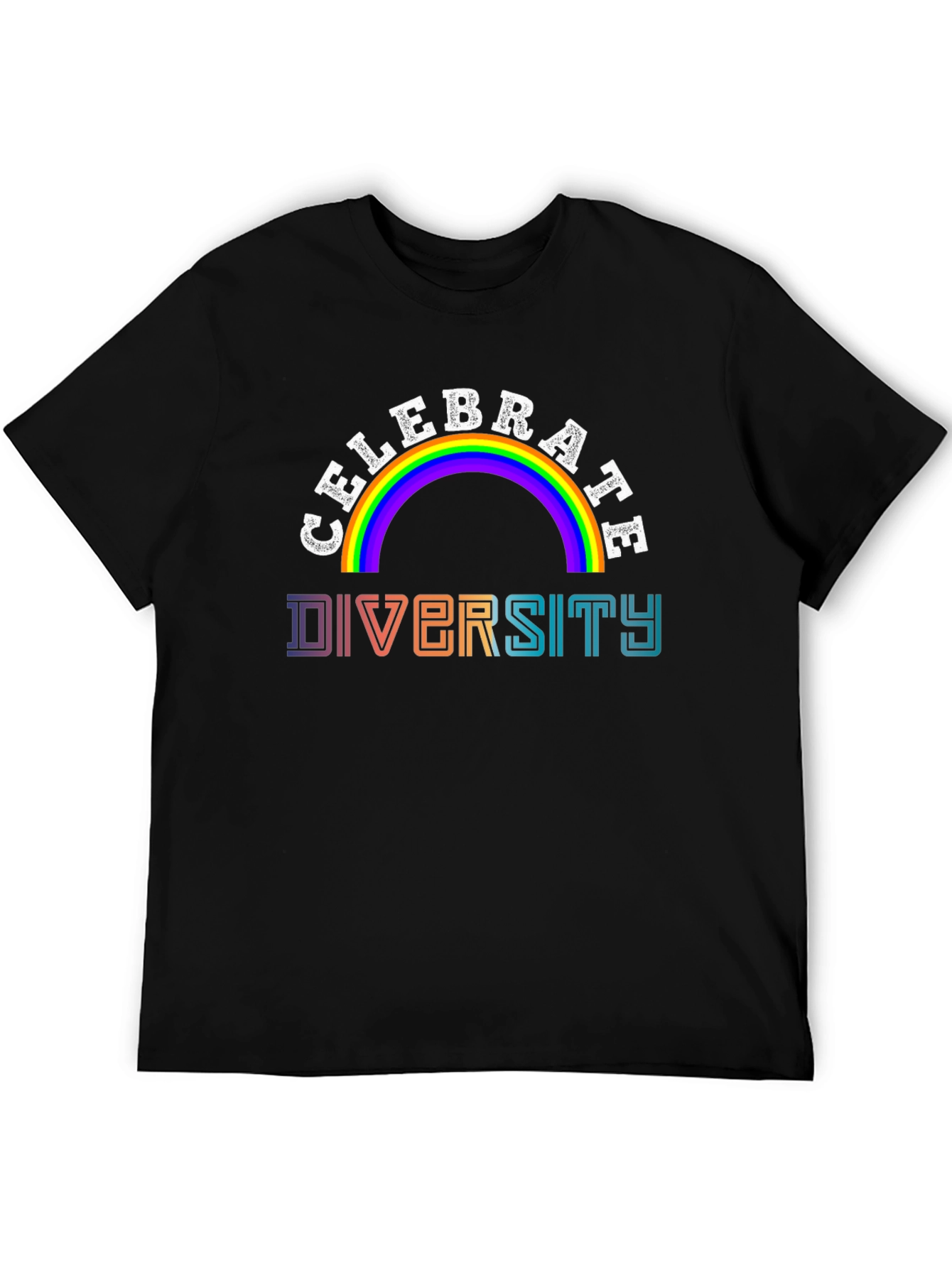 Celebrate Diversity Rainbow Graphic T-Shirt