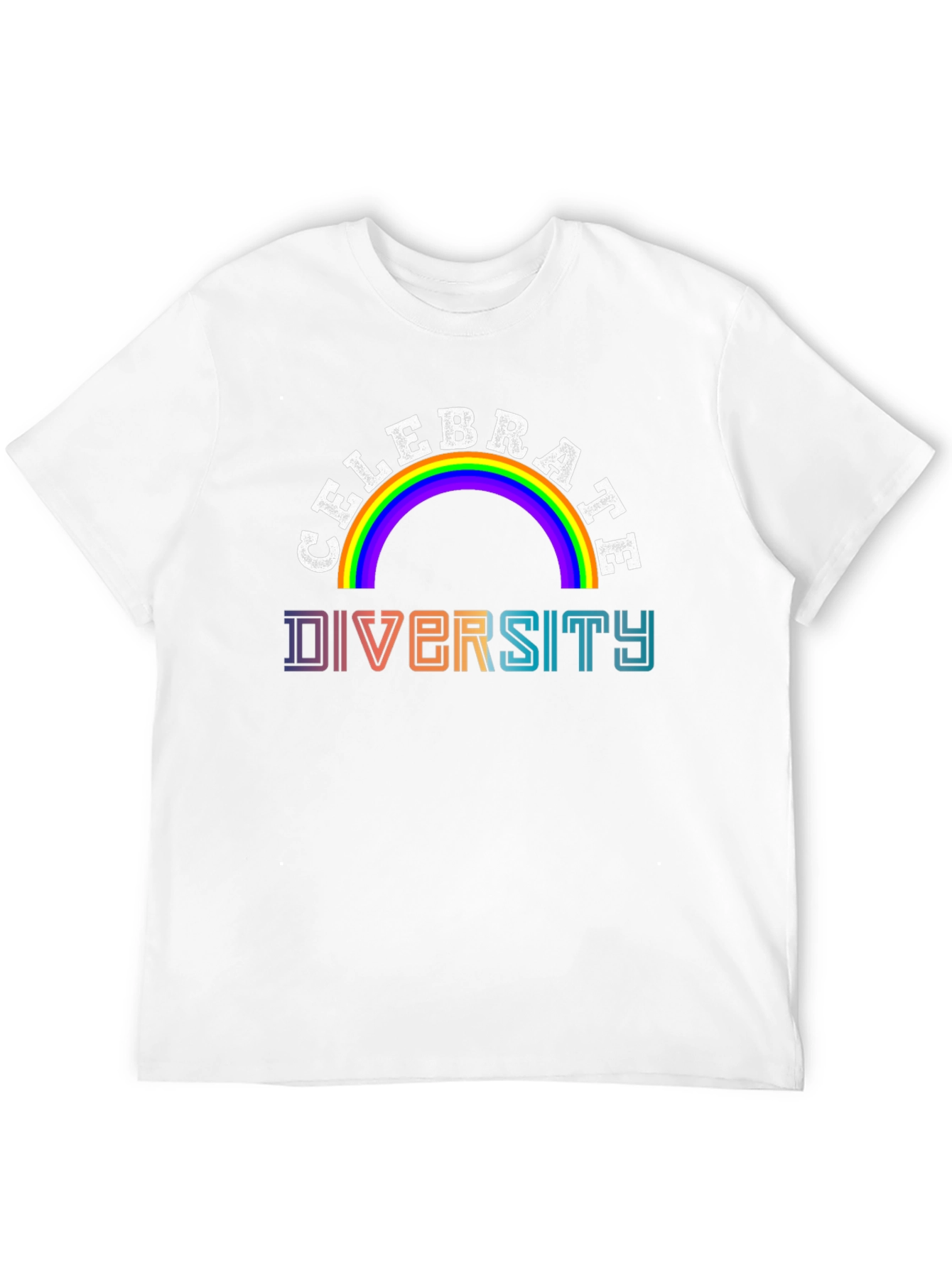 Celebrate Diversity Rainbow Graphic T-Shirt