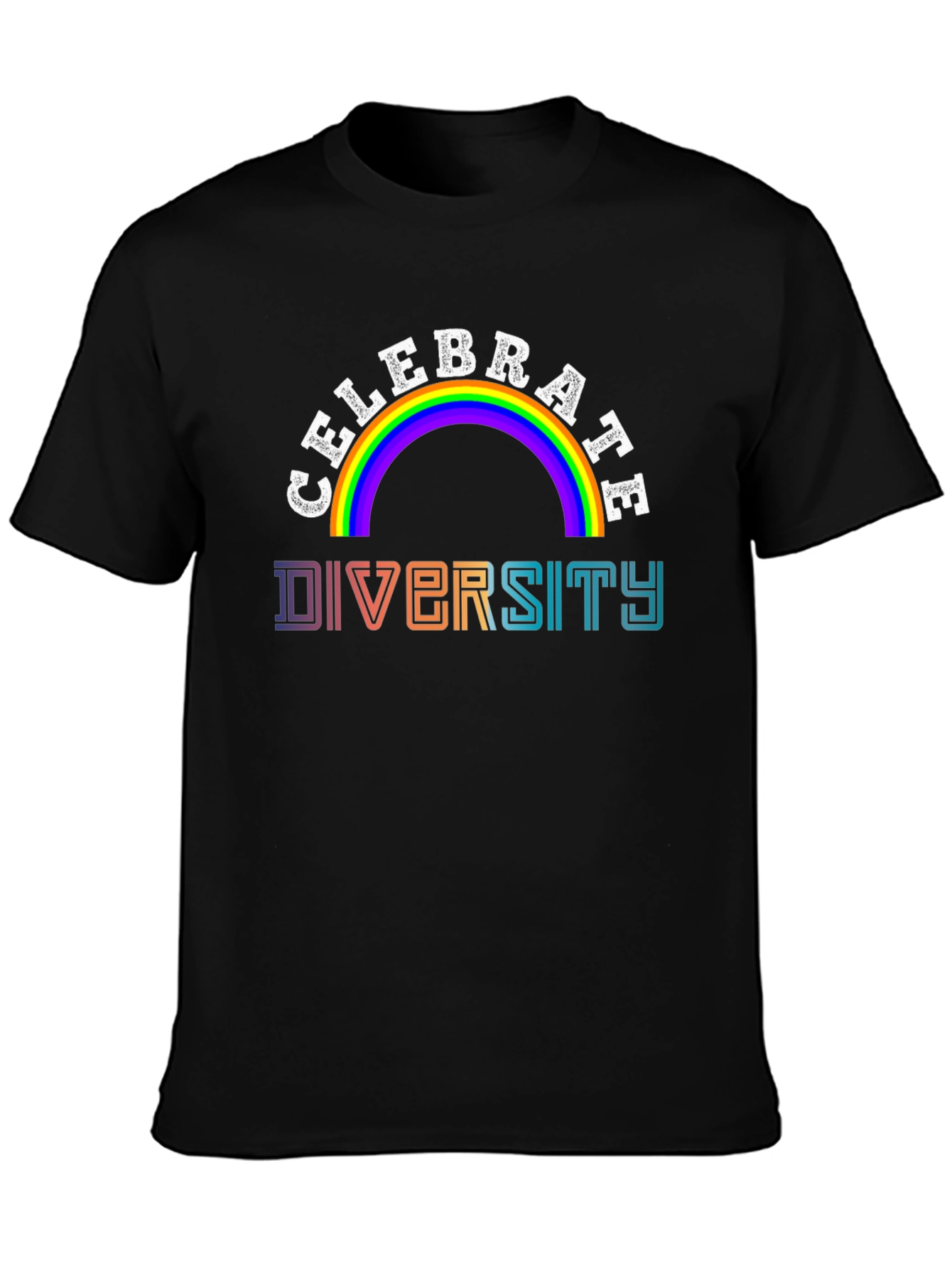 Celebrate Diversity Rainbow Graphic T-Shirt