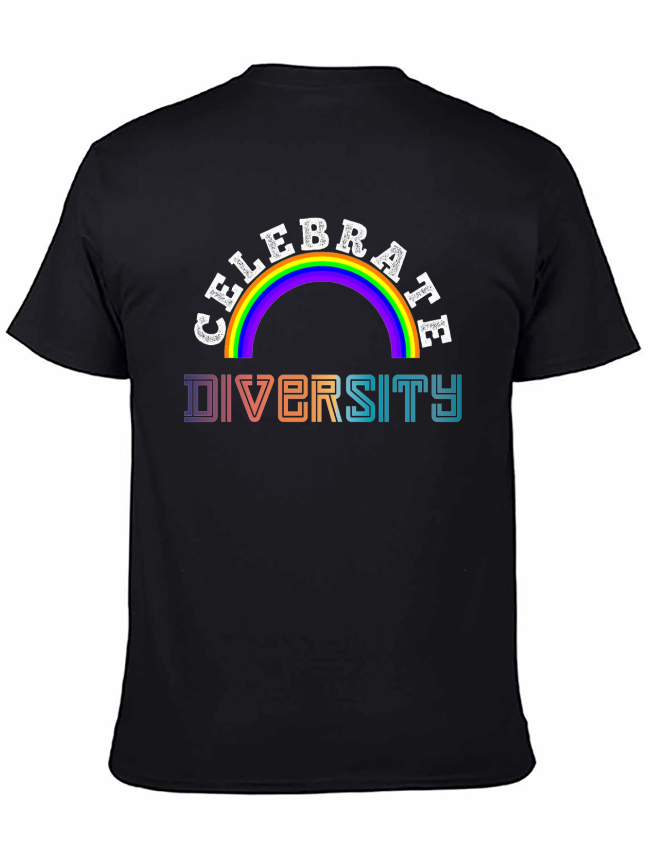 Celebrate Diversity Rainbow Graphic T-Shirt