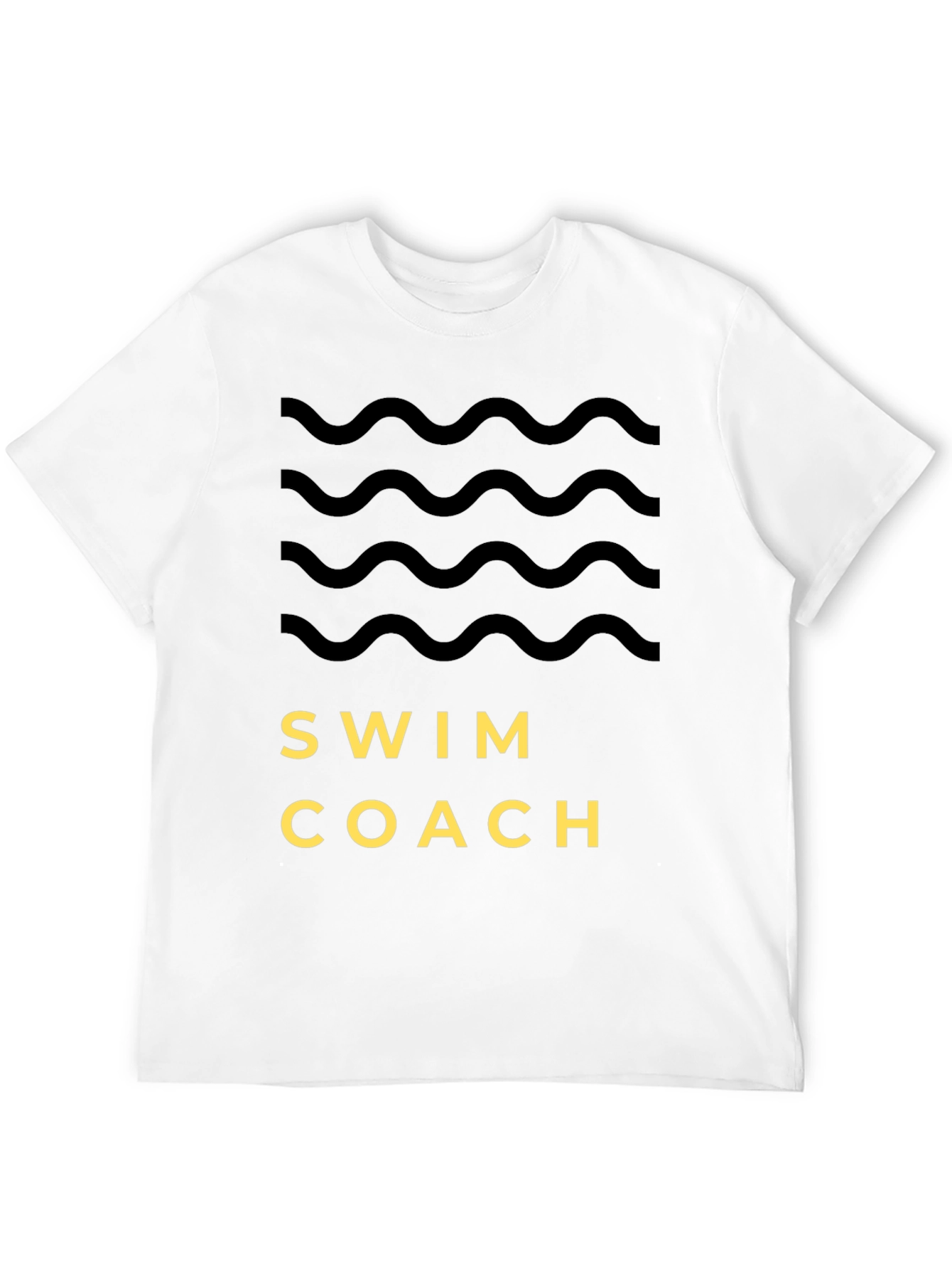 Swim Coach T-Shirt Wavy Graphic Tee