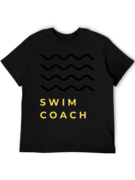 Swim Coach T-Shirt Wavy Graphic Tee
