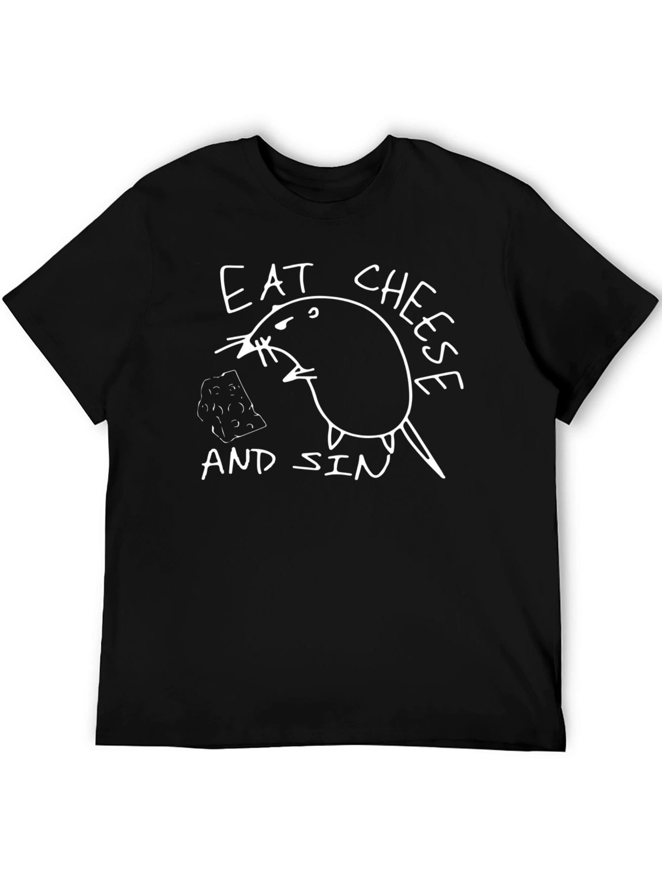 Eat Cheese and Sin Graphic Tee - Black