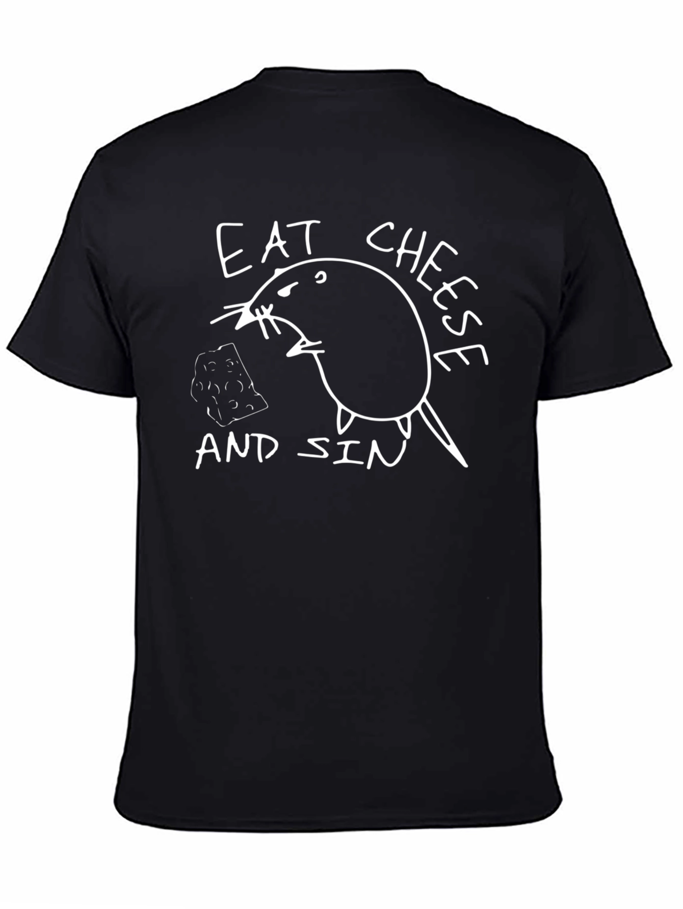 Eat Cheese and Sin Graphic Tee - Black