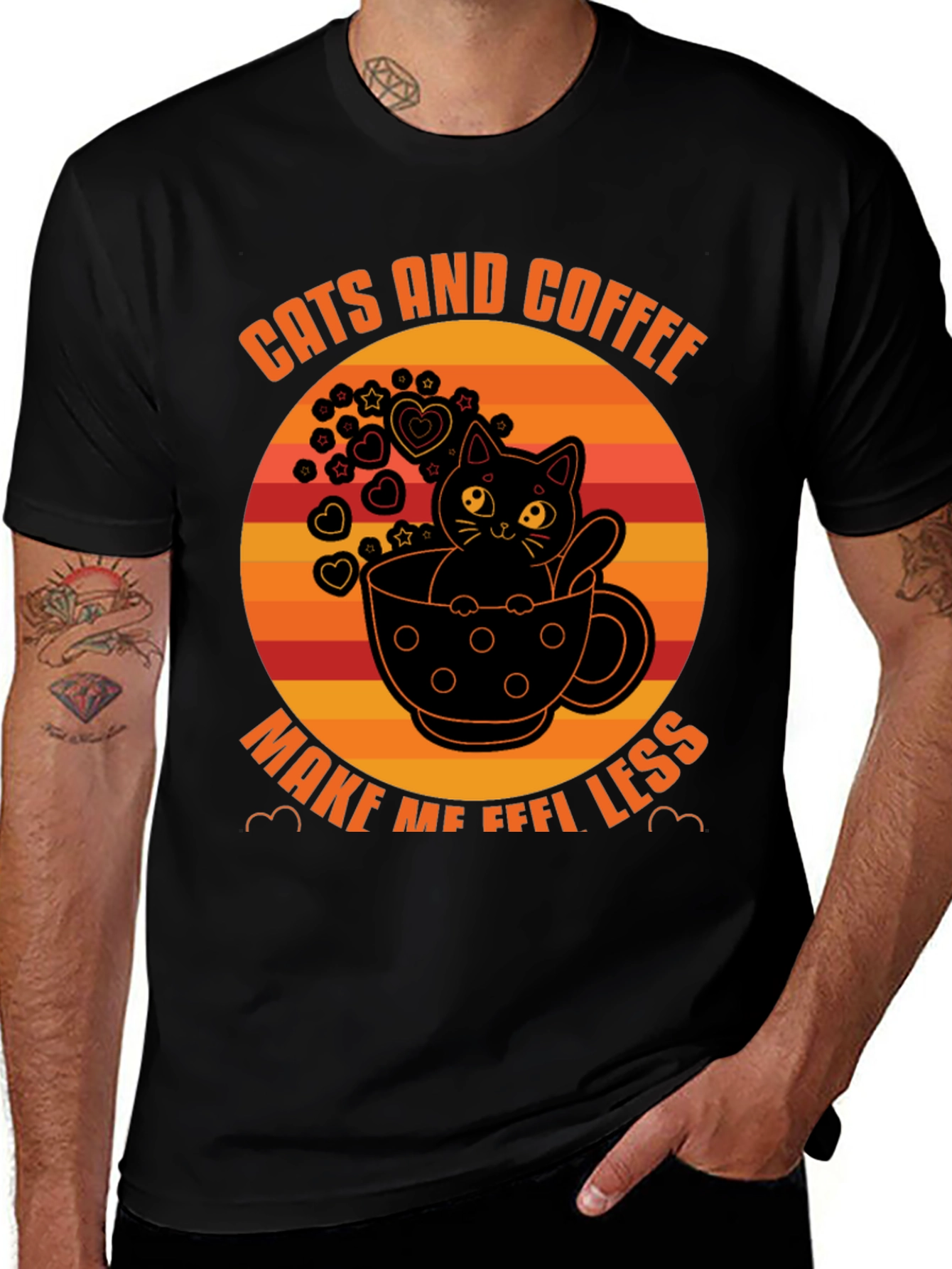 Cats and Coffee T-Shirt - Unisex Graphic Tee