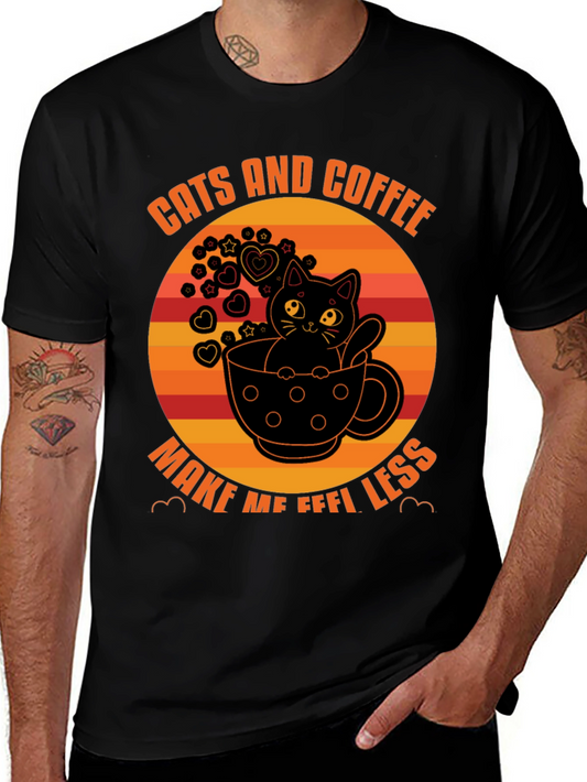 Cats and Coffee T-Shirt - Unisex Graphic Tee