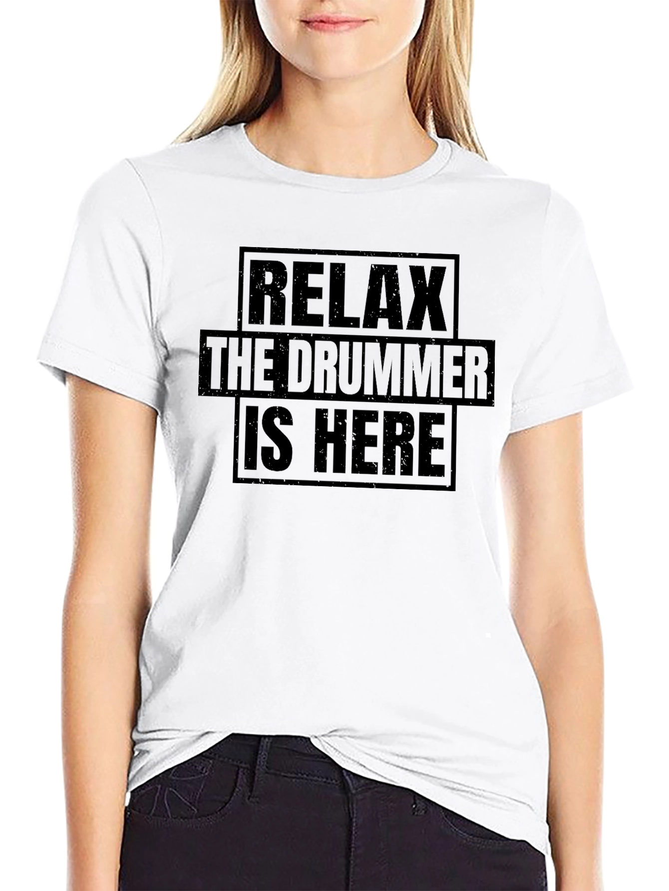 Relax The Drummer Is Here - Novelty T-Shirt