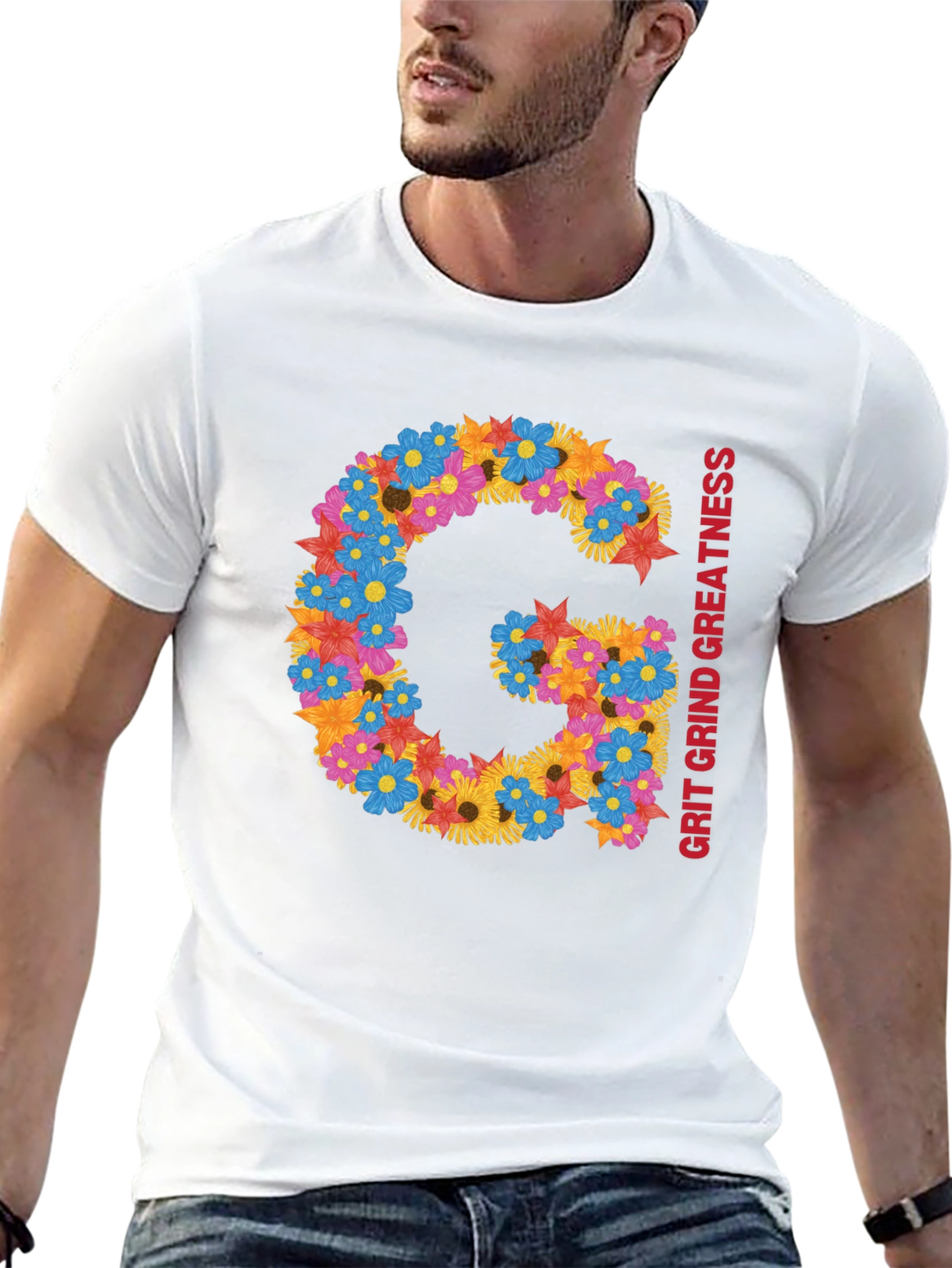 Floral G Grit Grind Greatness Tee