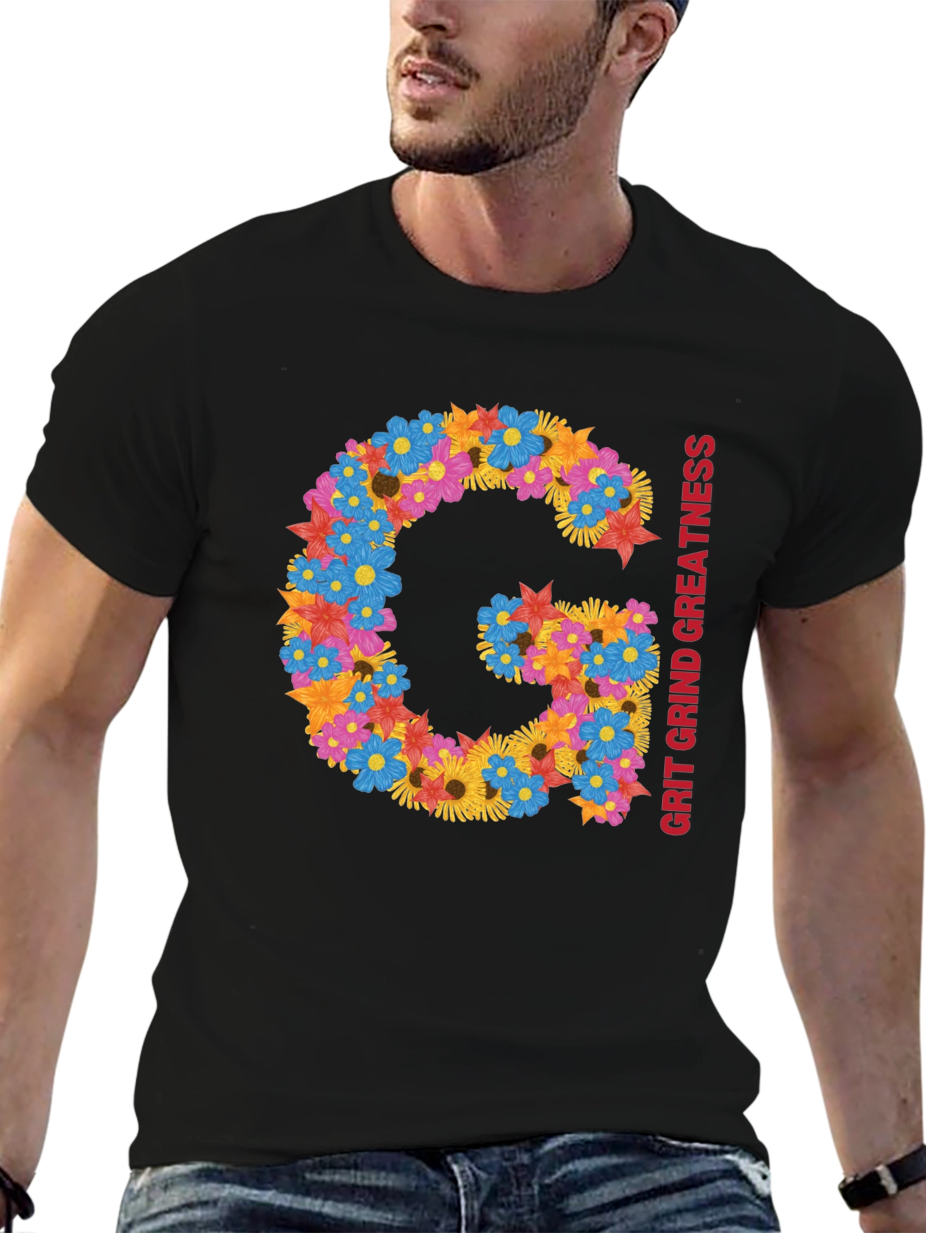 Floral G Grit Grind Greatness Tee