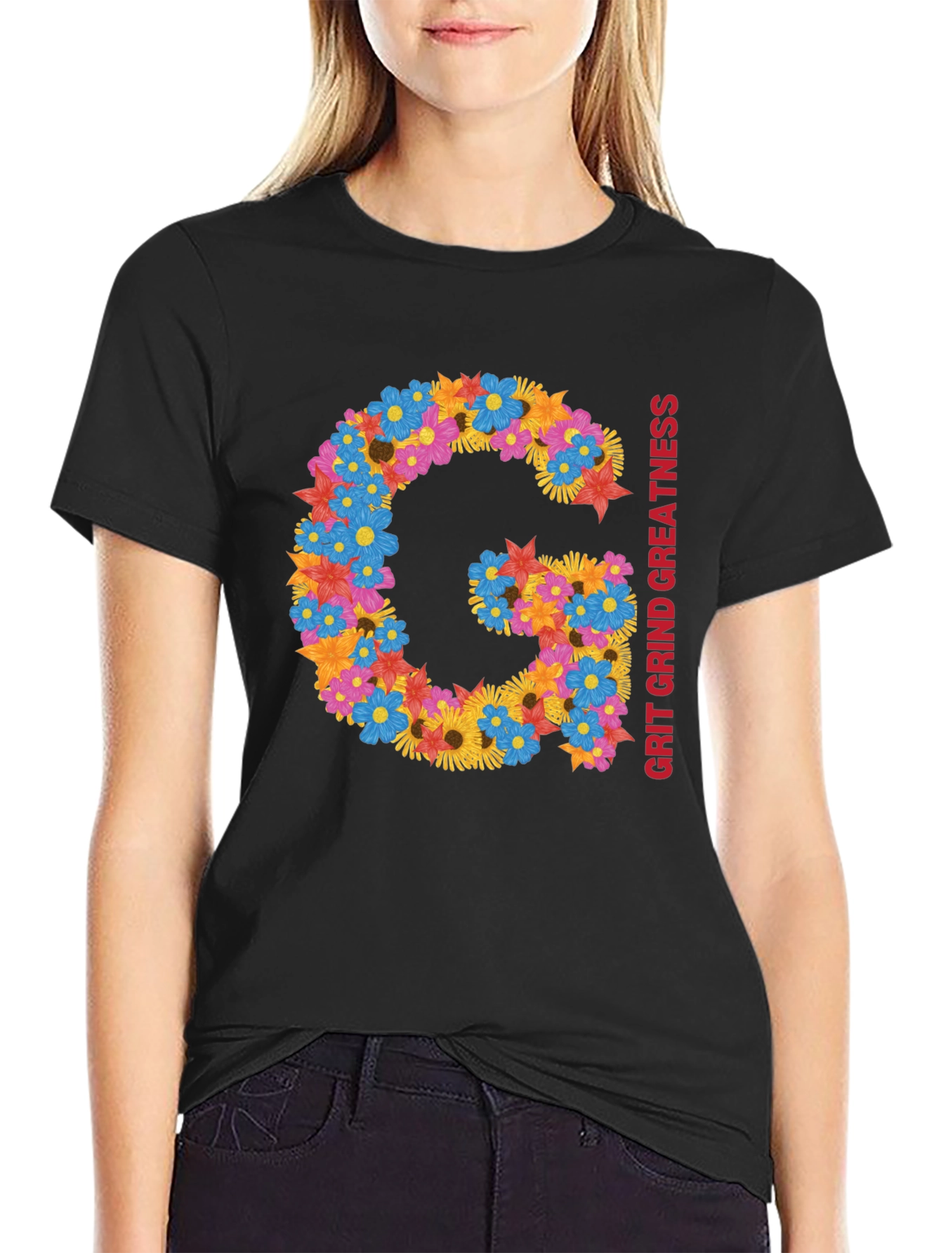 Floral G Grit Grind Greatness Tee