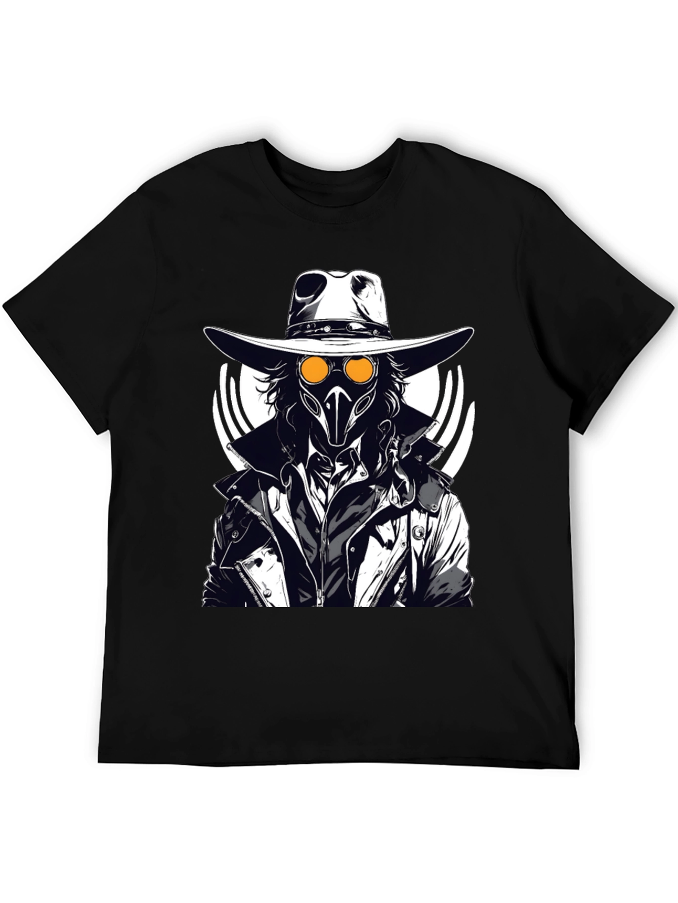 Steampunk Plague Doctor Graphic T-Shirt - Black