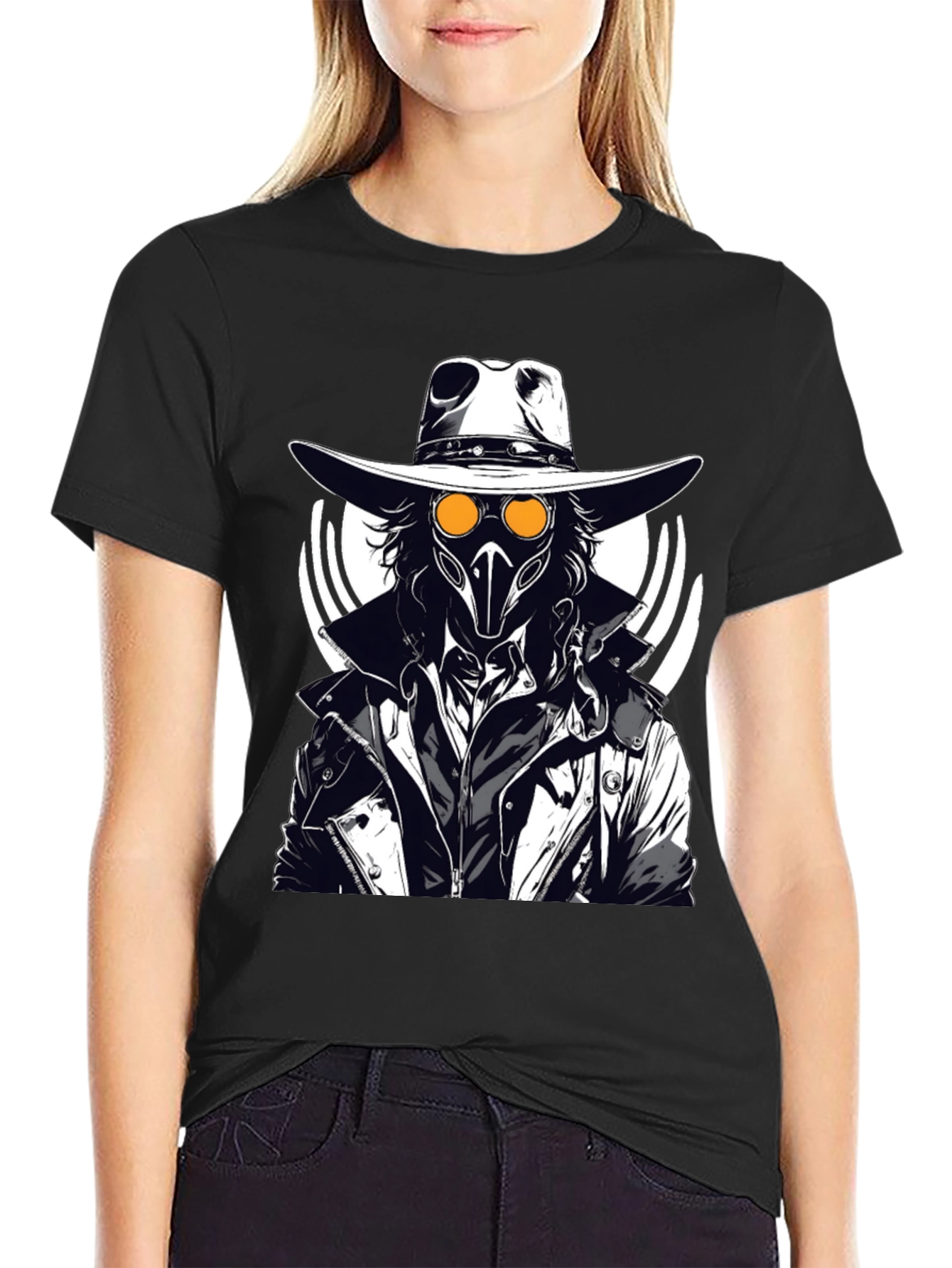 Steampunk Plague Doctor Graphic T-Shirt - Black
