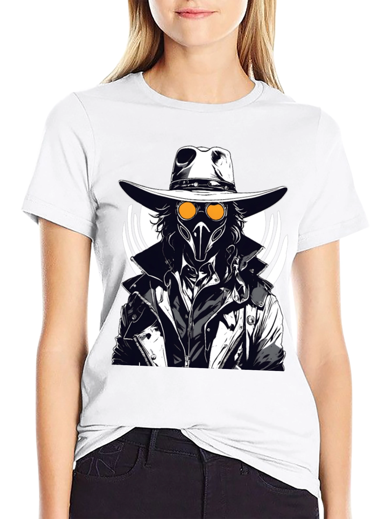 Steampunk Plague Doctor Graphic T-Shirt - Black