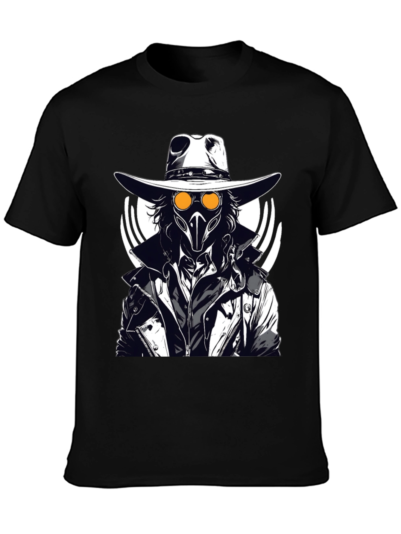 Steampunk Plague Doctor Graphic T-Shirt - Black
