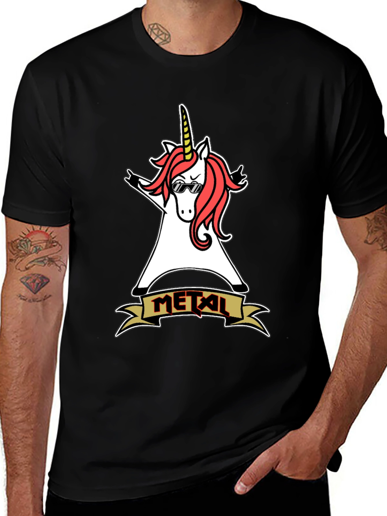 Metal Unicorn T-Shirt: Rock On!