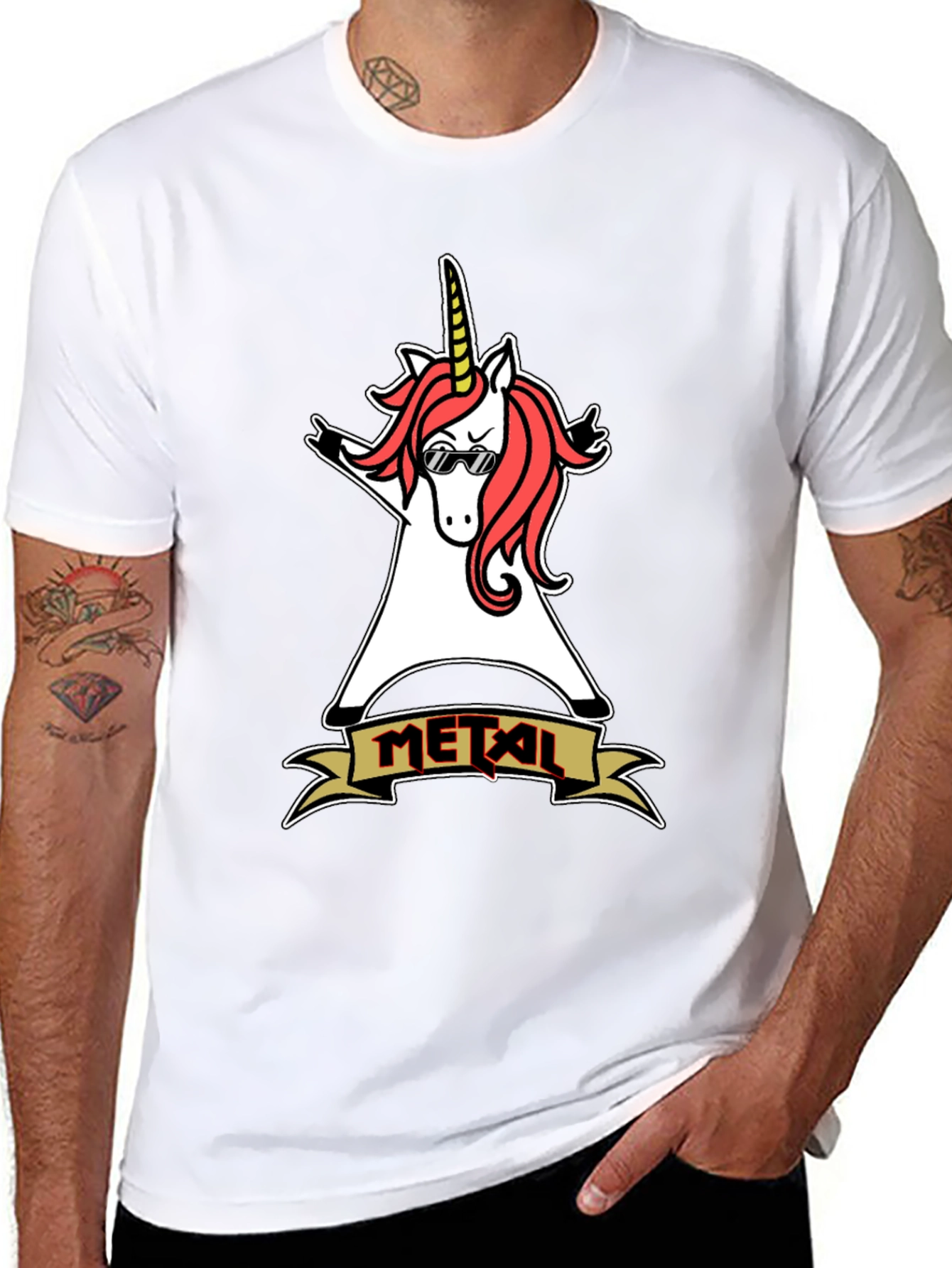 Metal Unicorn T-Shirt: Rock On!
