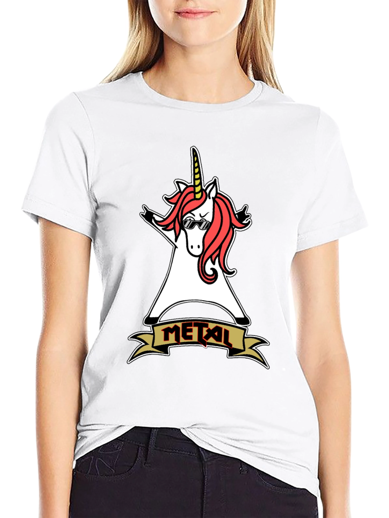 Metal Unicorn T-Shirt: Rock On!
