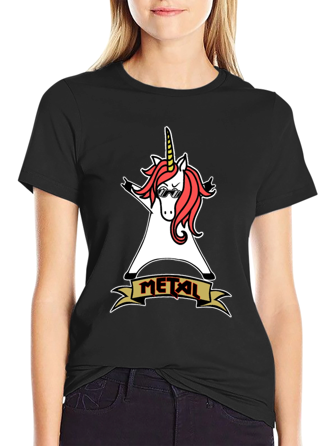 Metal Unicorn T-Shirt: Rock On!