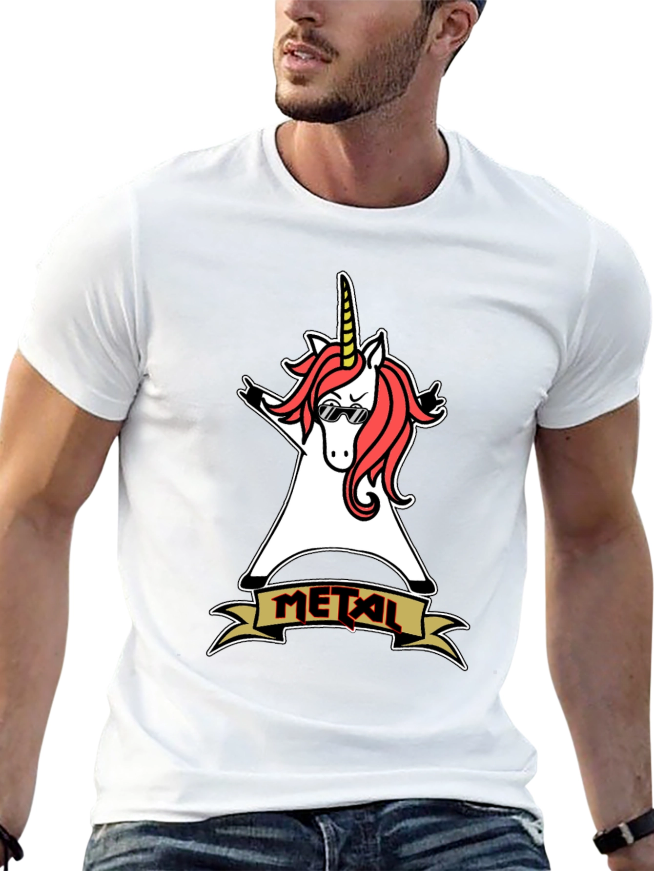 Metal Unicorn T-Shirt: Rock On!
