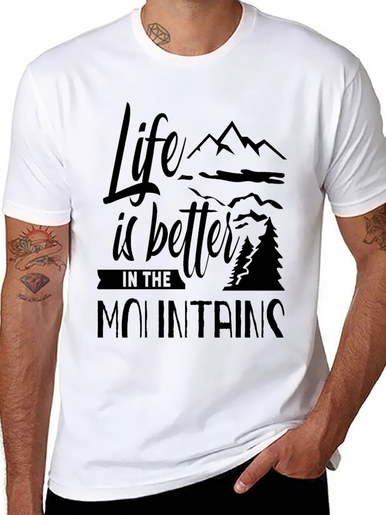 Life is Better in the Mountains Black T-Shirt