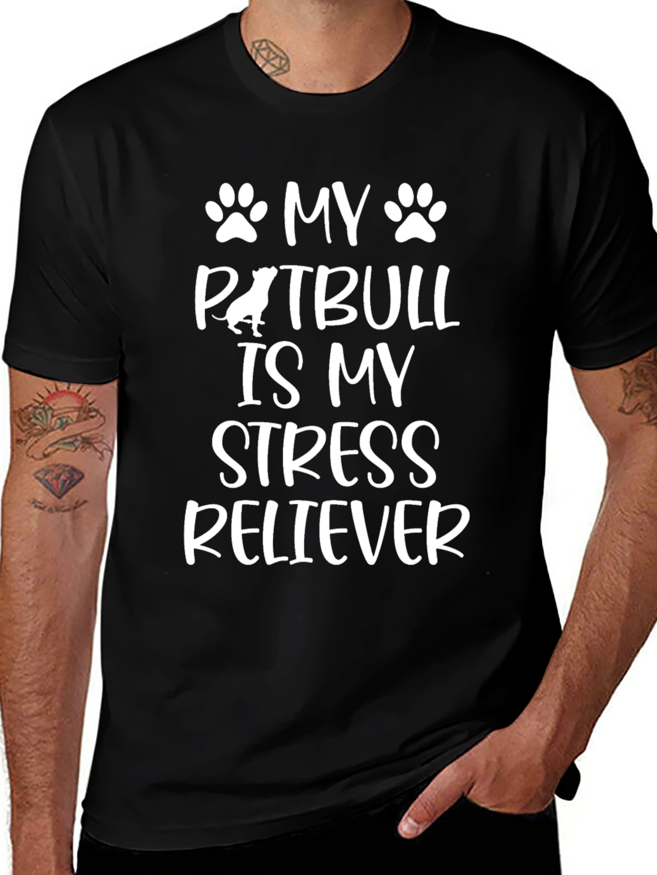Pitbull Stress Reliever Black T-Shirt