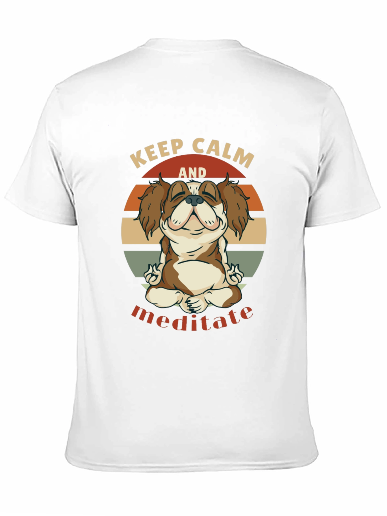 Keep Calm Meditate Dog Graphic T-Shirt