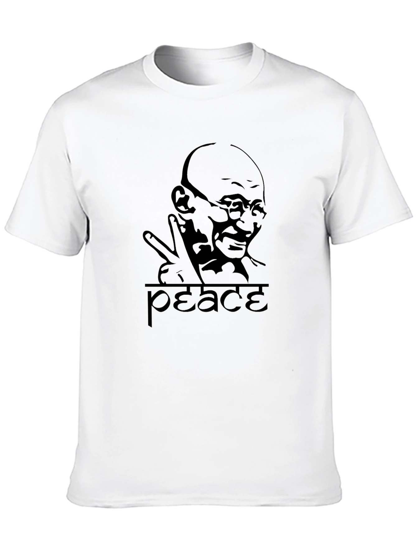 Peace Gandhi Graphic T-Shirt - Black