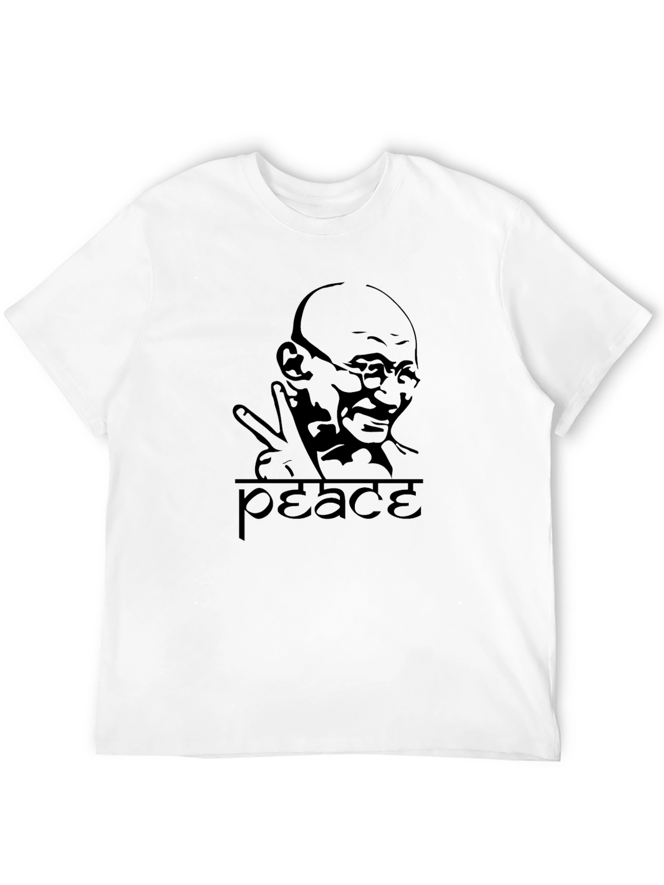 Peace Gandhi Graphic T-Shirt - Black