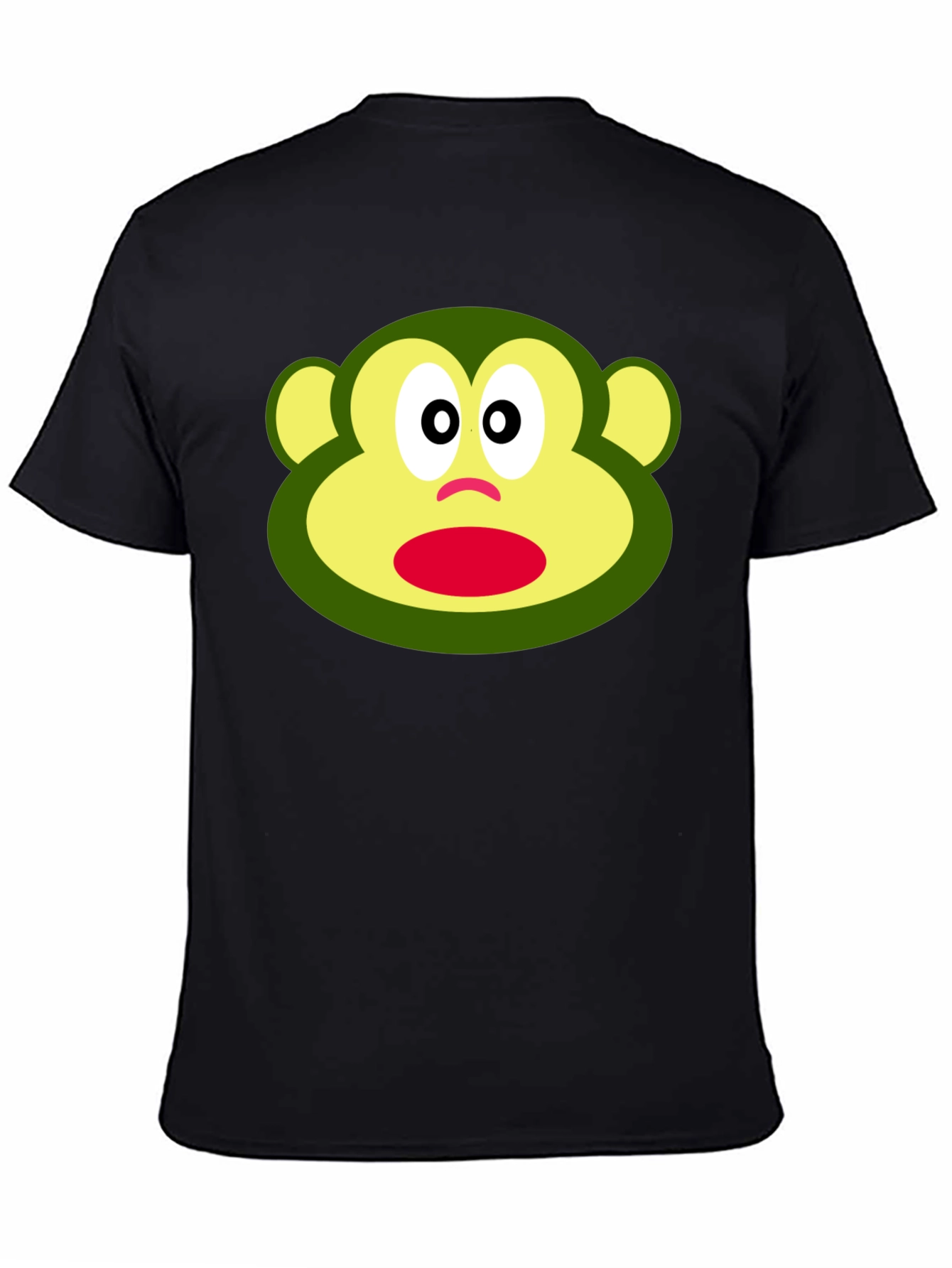 Funny Monkey Face Graphic Black T-Shirt