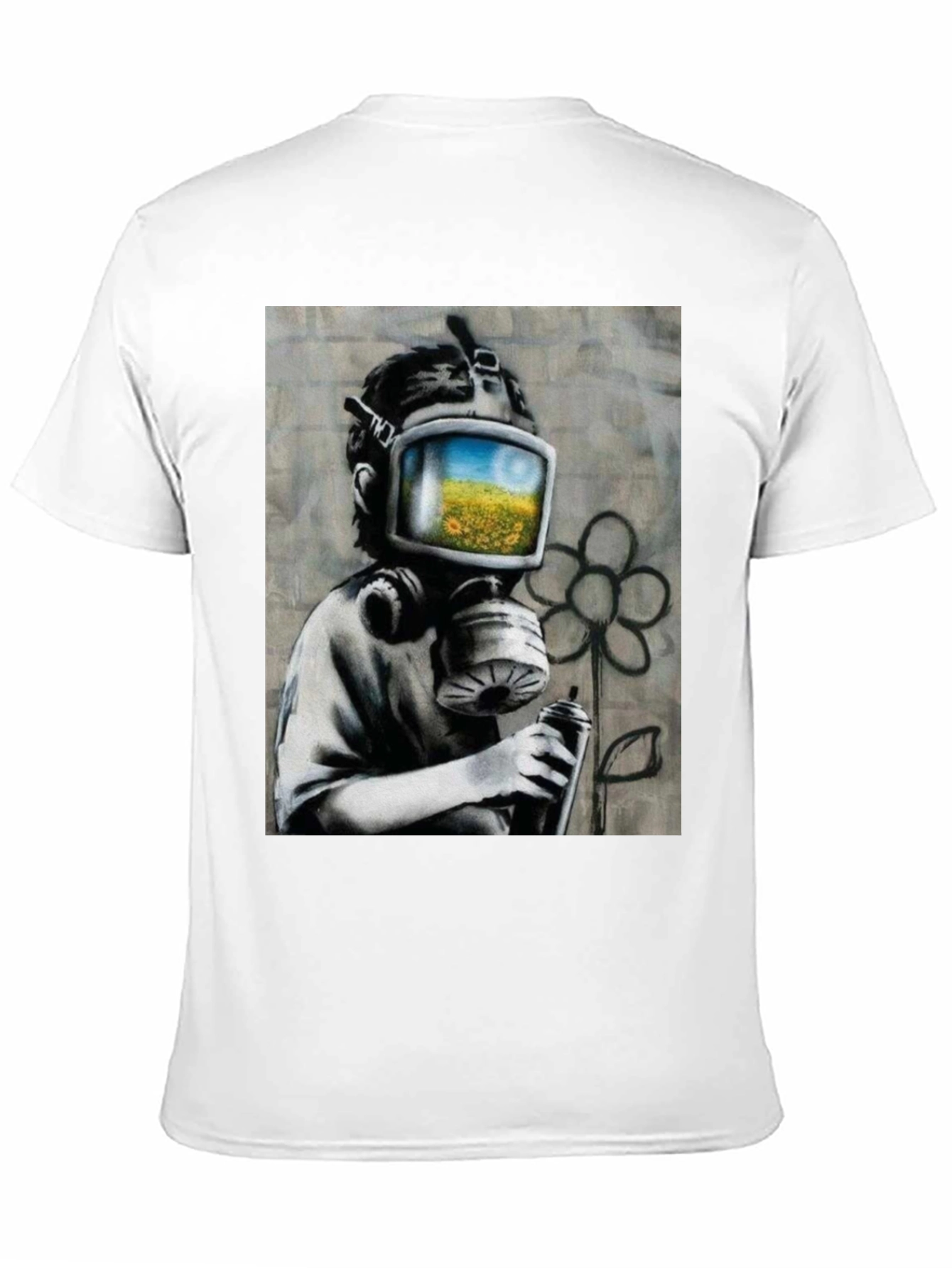 Banksy Inspired Gas Mask Graffiti Art T-Shirt