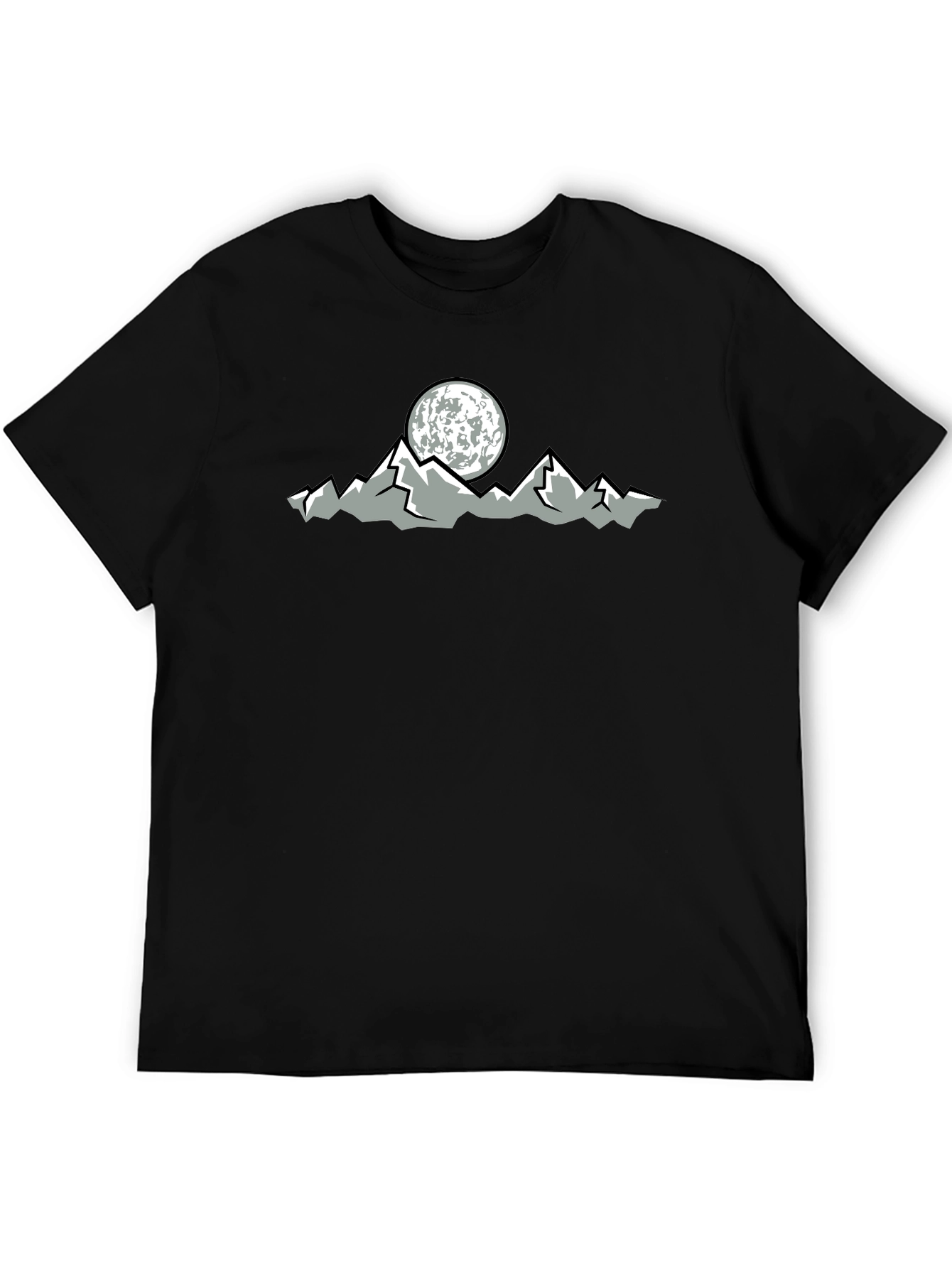 Mountain Moon Graphic Black T-Shirt