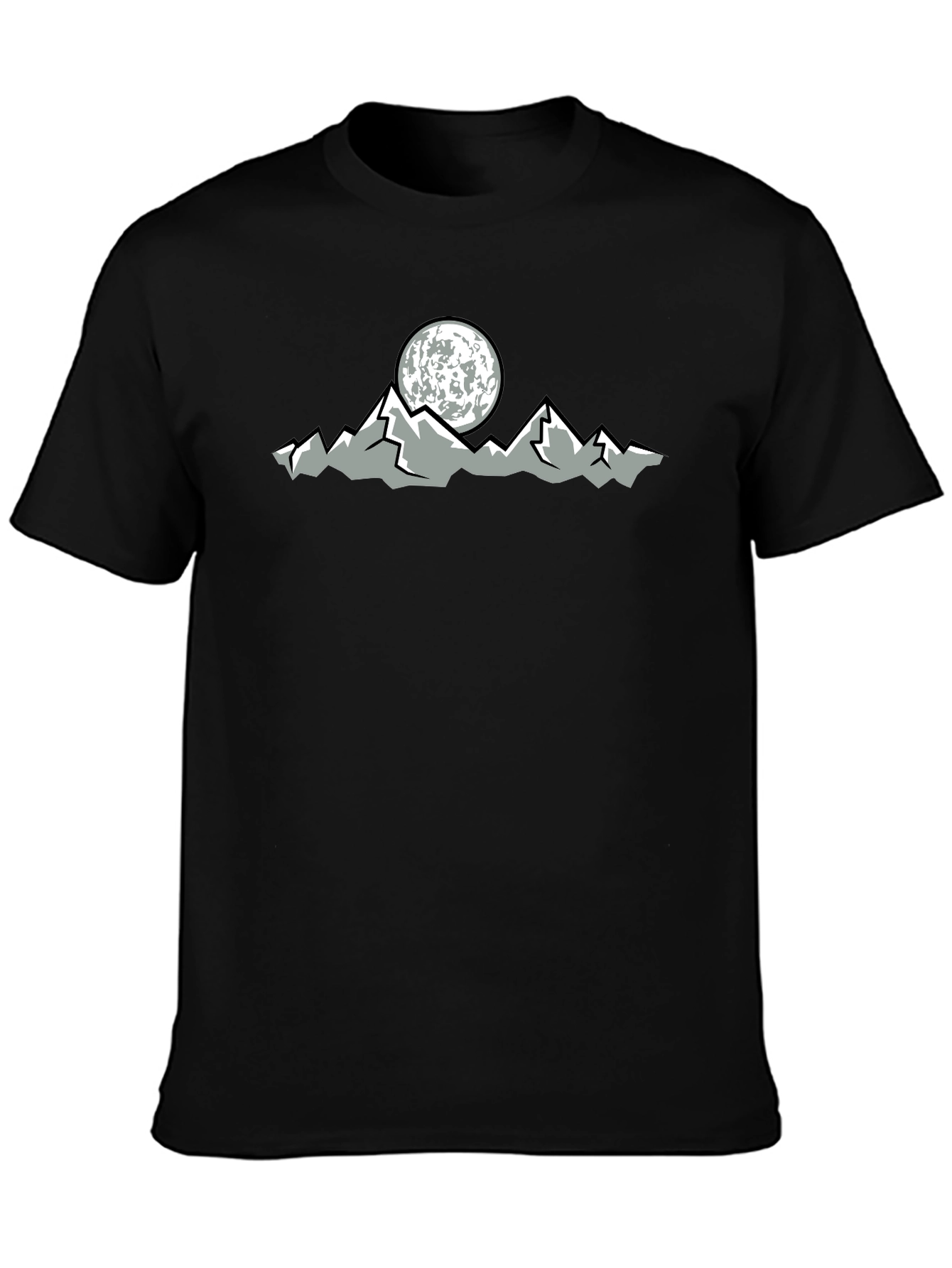 Mountain Moon Graphic Black T-Shirt