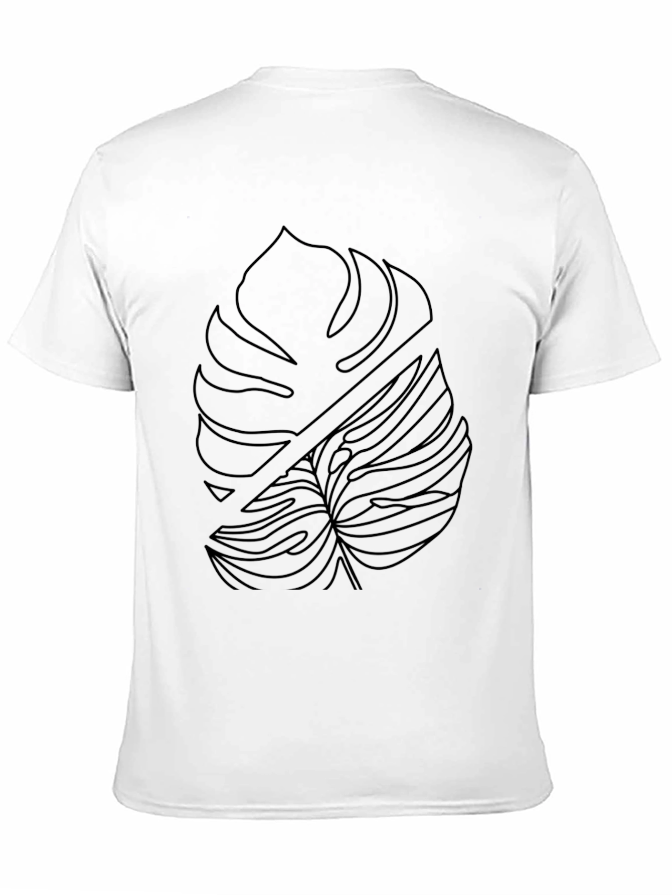 Modern Monstera Leaf Graphic Tee - Black