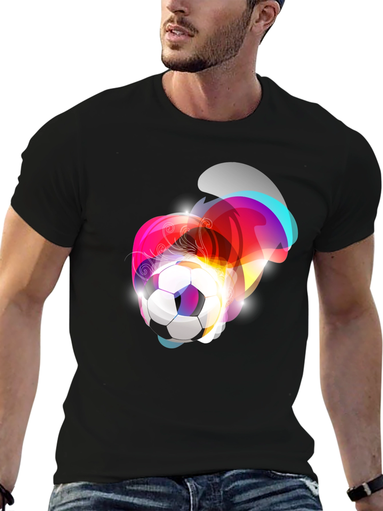 Soccer Ball Graphic Tee - Modern Artistic Design