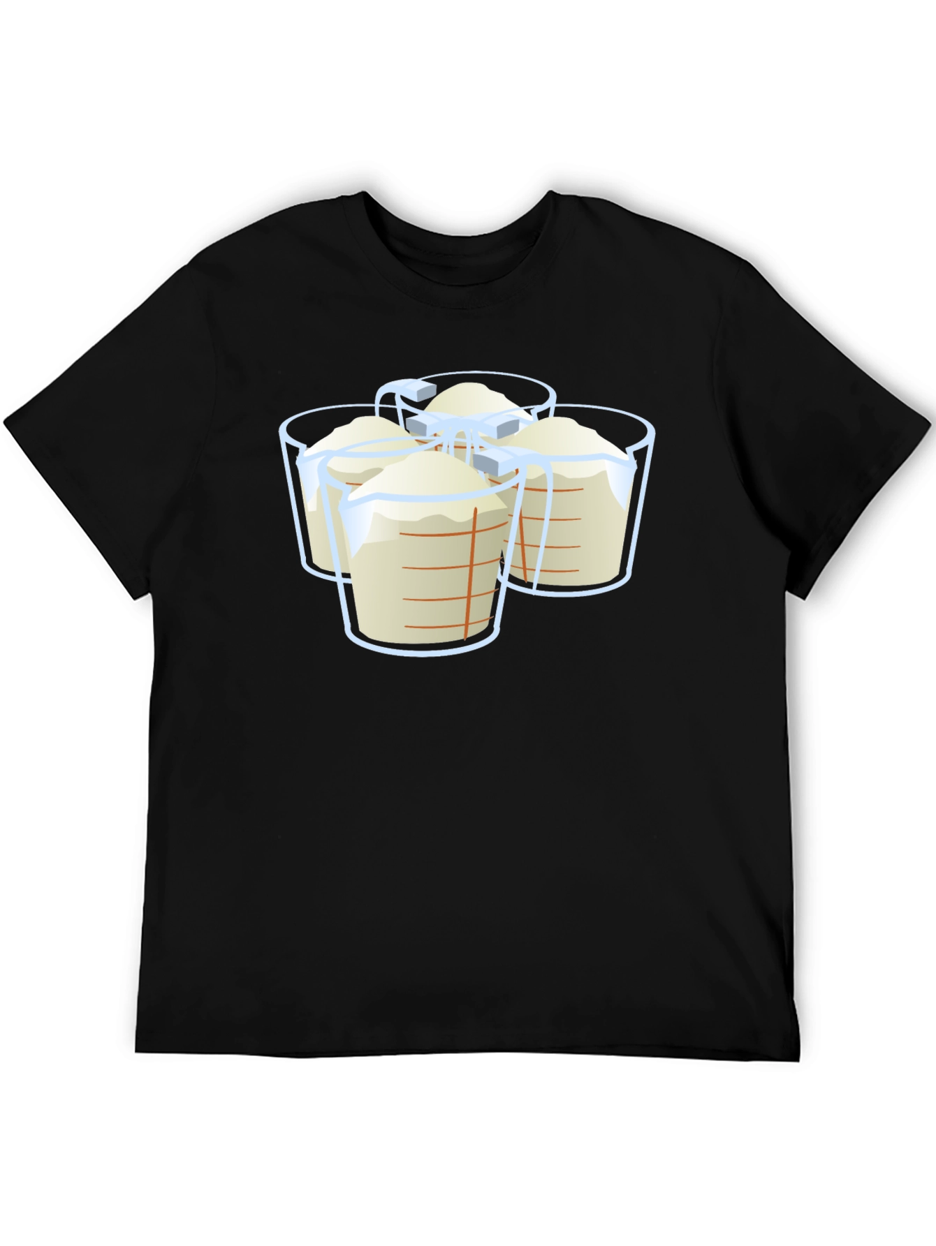 Measuring Cups Graphic T-Shirt - Black Casual Wear