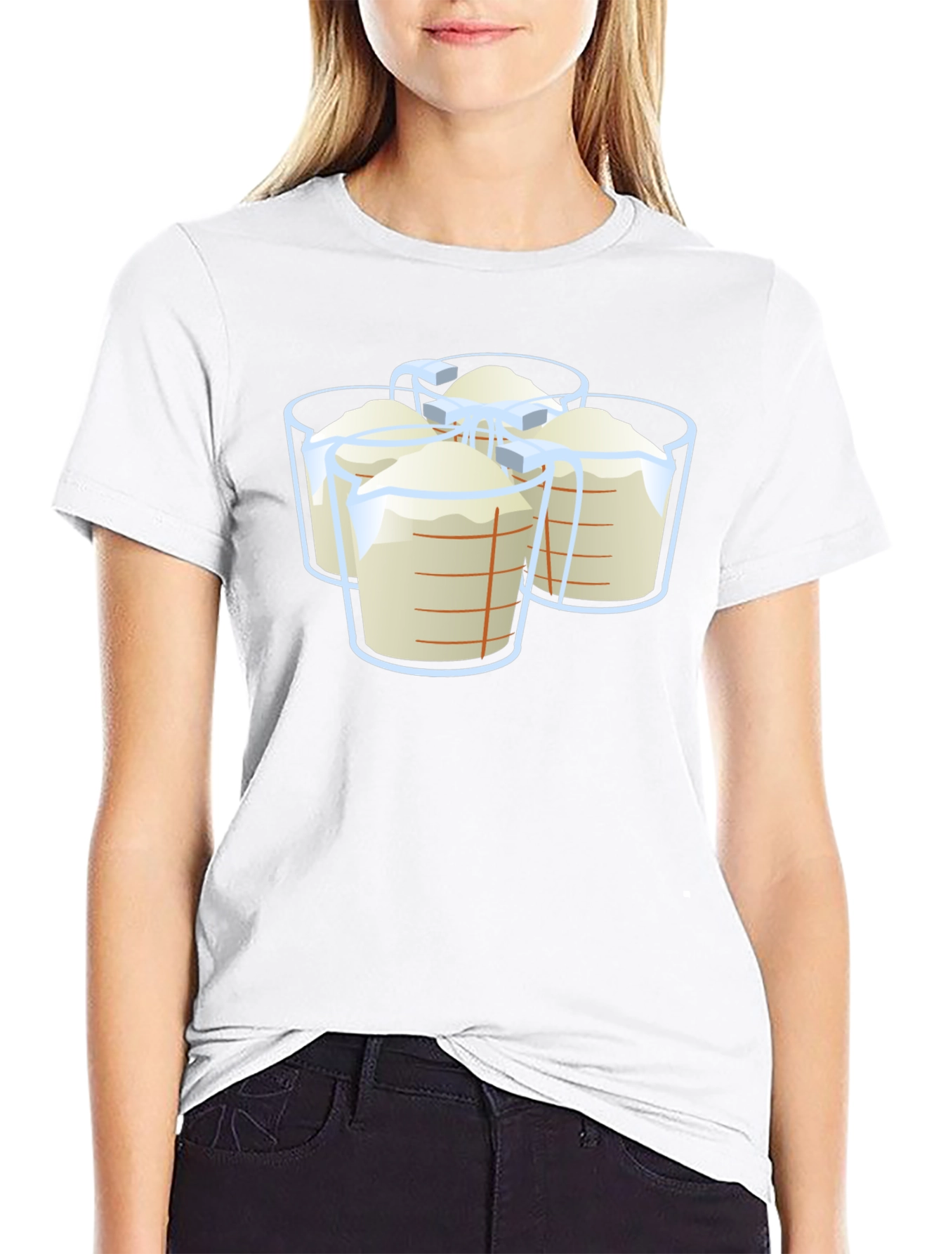 Measuring Cups Graphic T-Shirt - Black Casual Wear