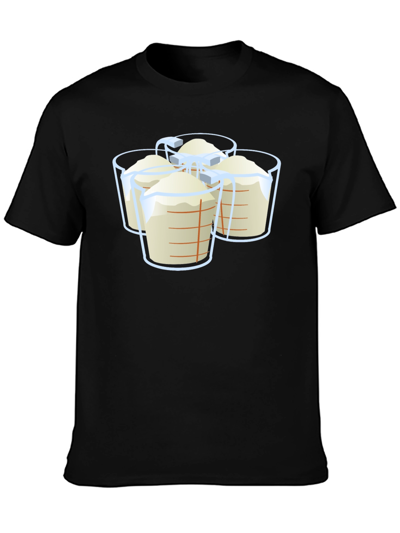 Measuring Cups Graphic T-Shirt - Black Casual Wear