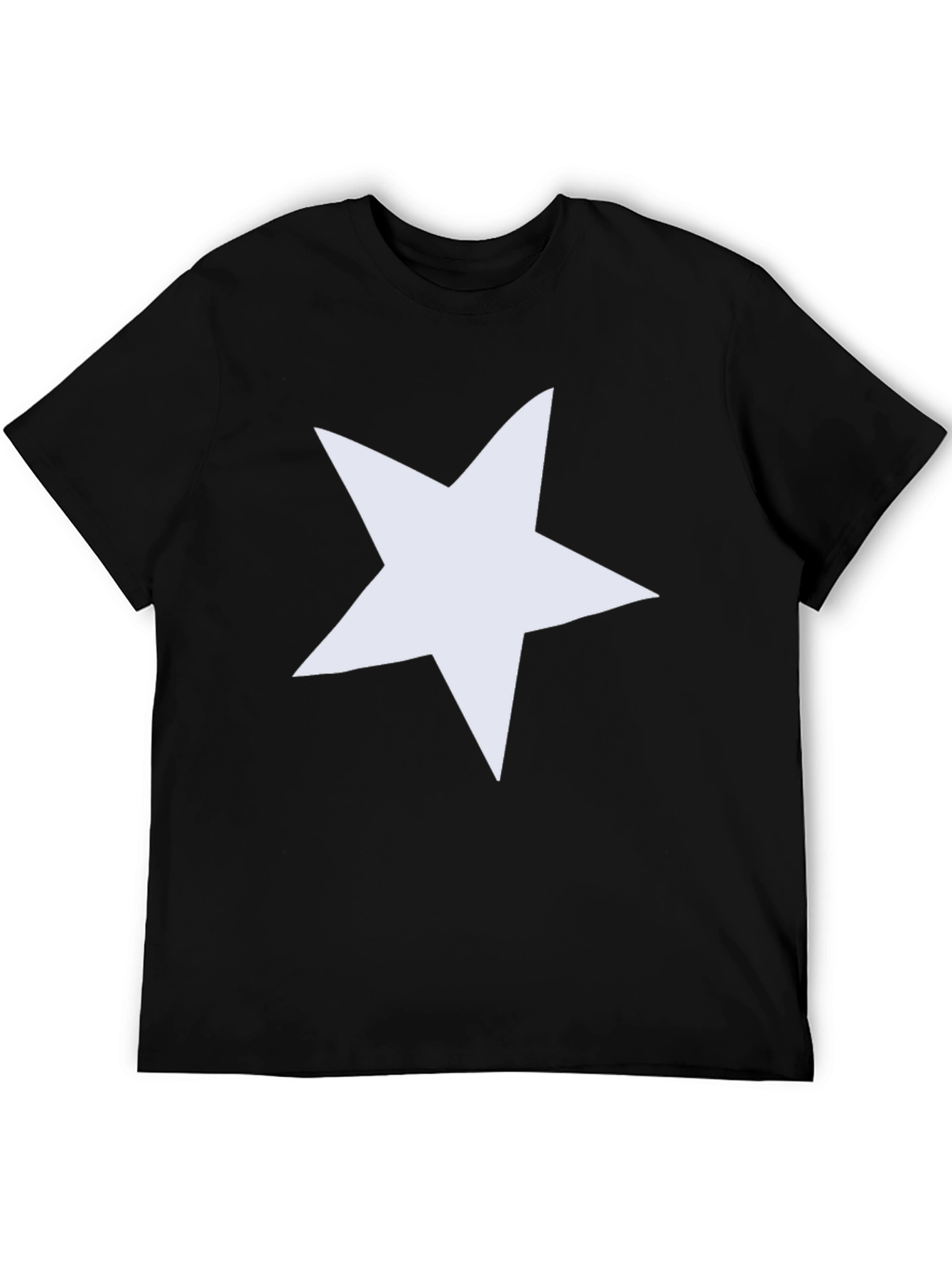 Bold Star Graphic Tee - Black Cotton Casual