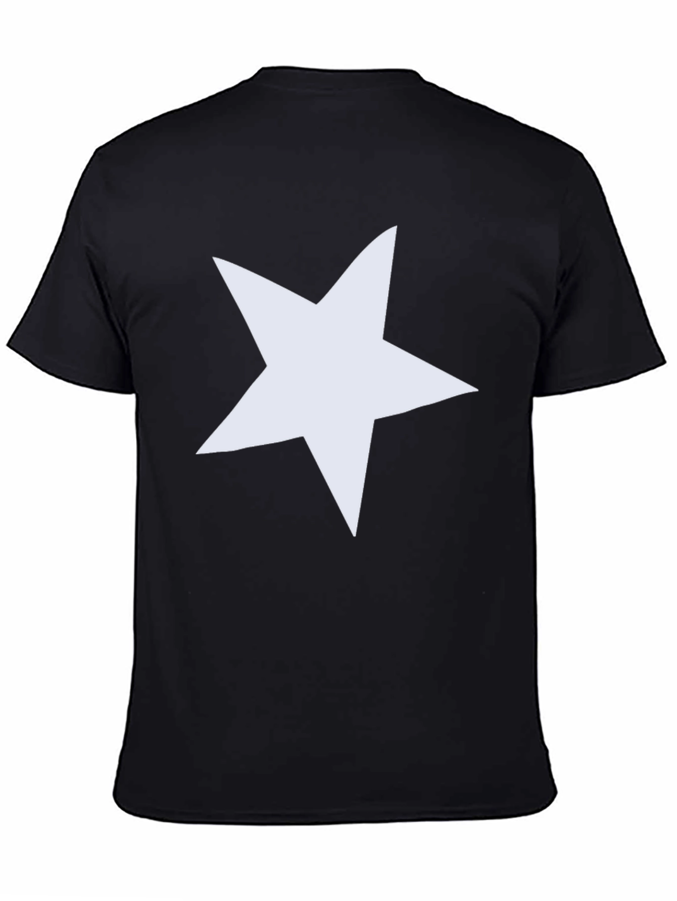 Bold Star Graphic Tee - Black Cotton Casual