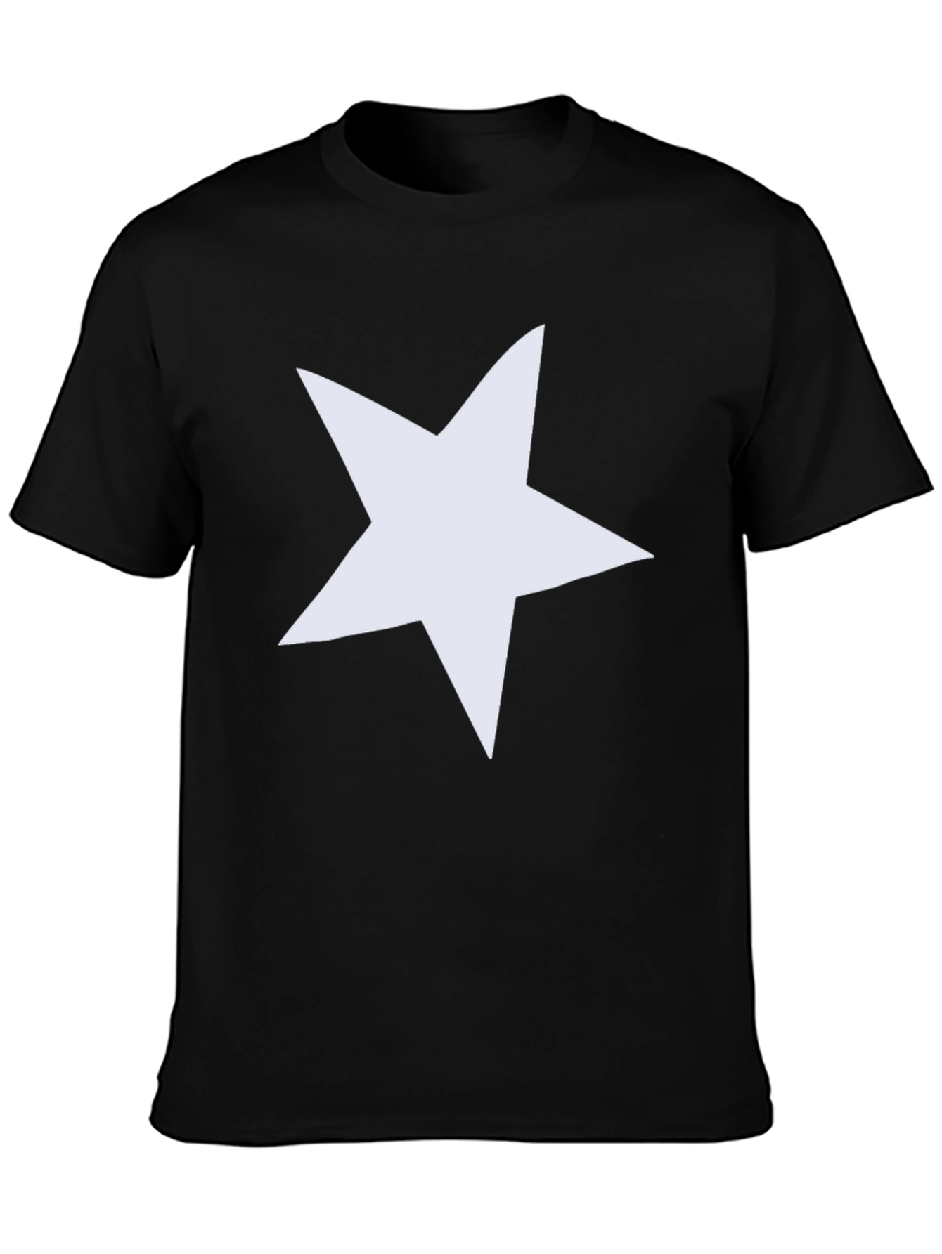 Bold Star Graphic Tee - Black Cotton Casual
