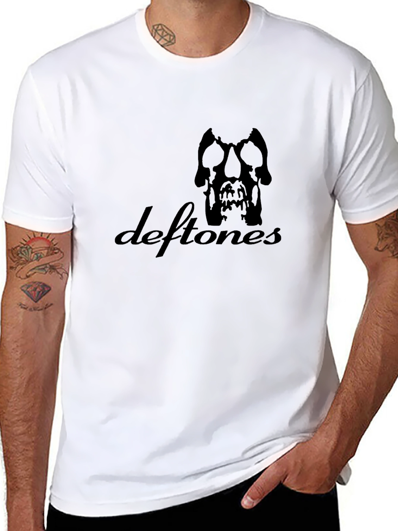 Deftones Band Skull Logo Black T-Shirt