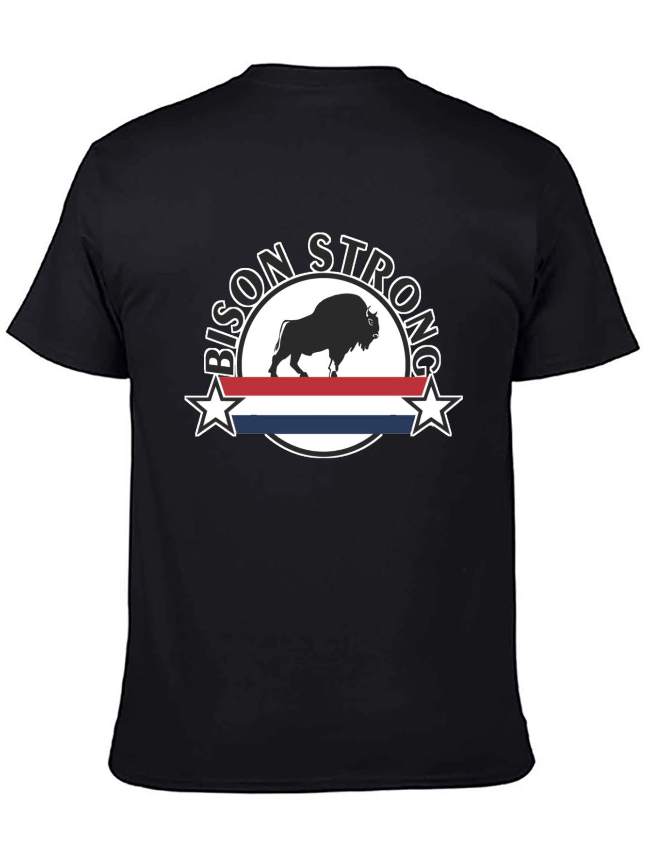 Bison Strong Graphic Tee - Black Unisex T-Shirt