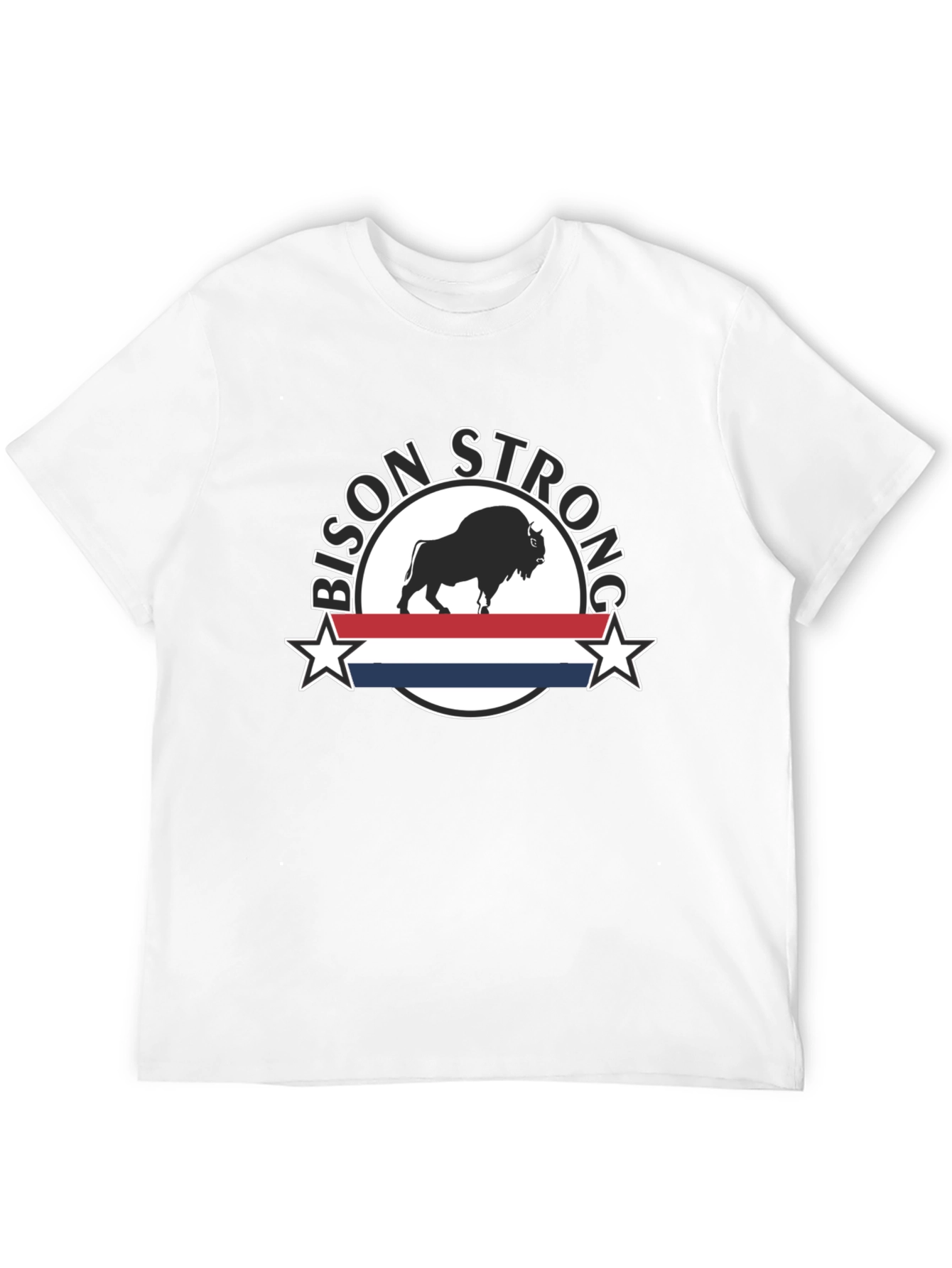 Bison Strong Graphic Tee - Black Unisex T-Shirt