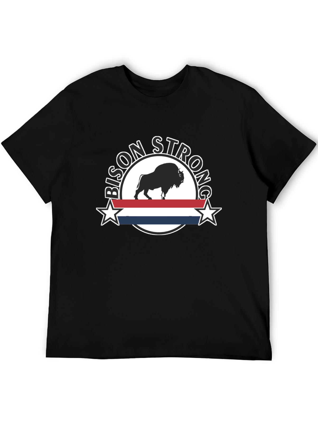Bison Strong Graphic Tee - Black Unisex T-Shirt