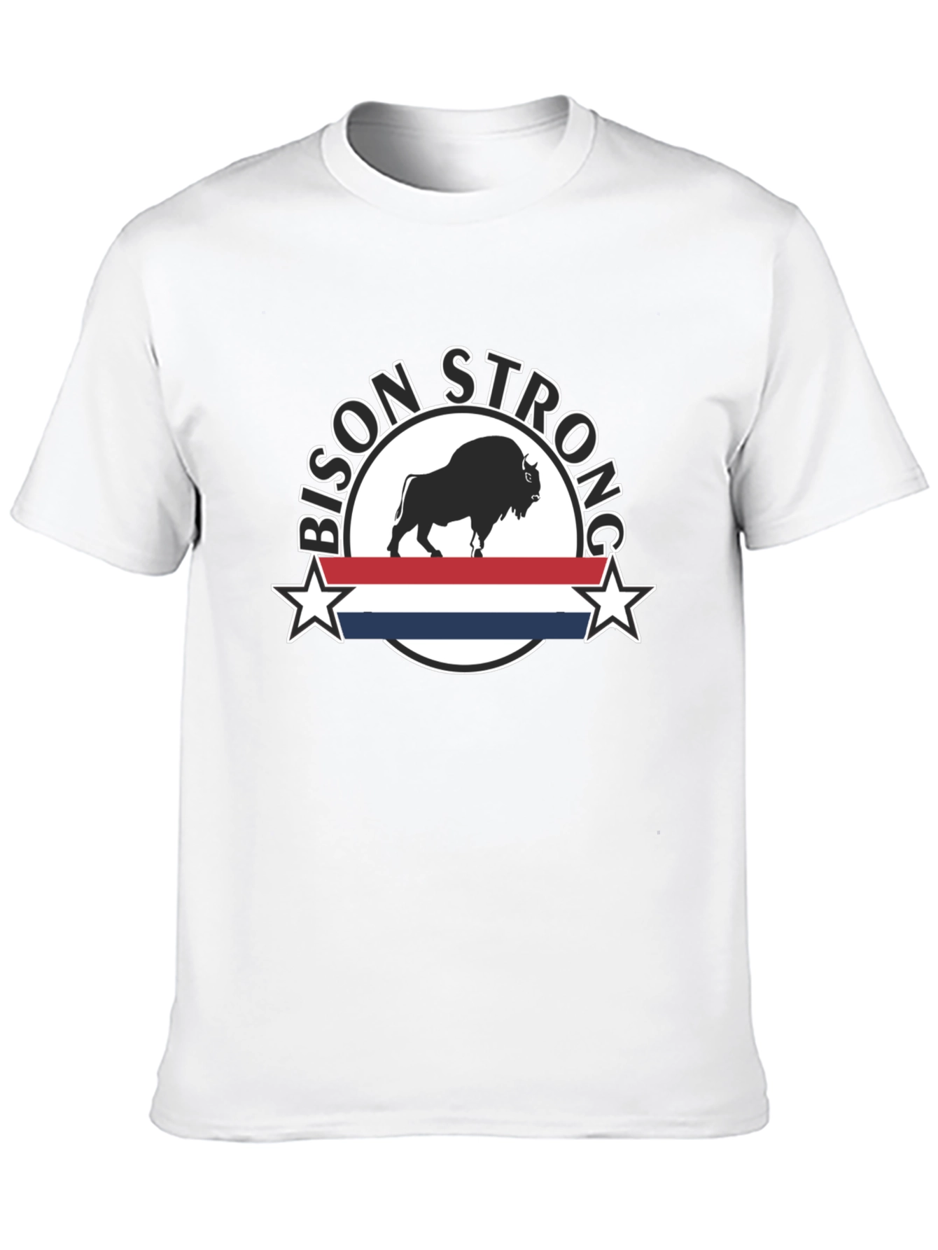 Bison Strong Graphic Tee - Black Unisex T-Shirt