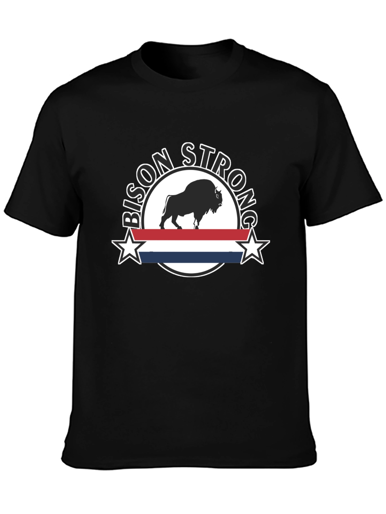 Bison Strong Graphic Tee - Black Unisex T-Shirt